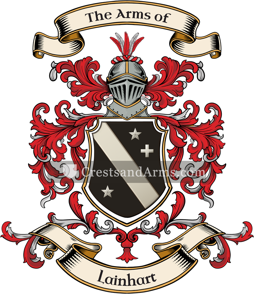 The Lainhart coat of arms, drawn from the recorded blazon