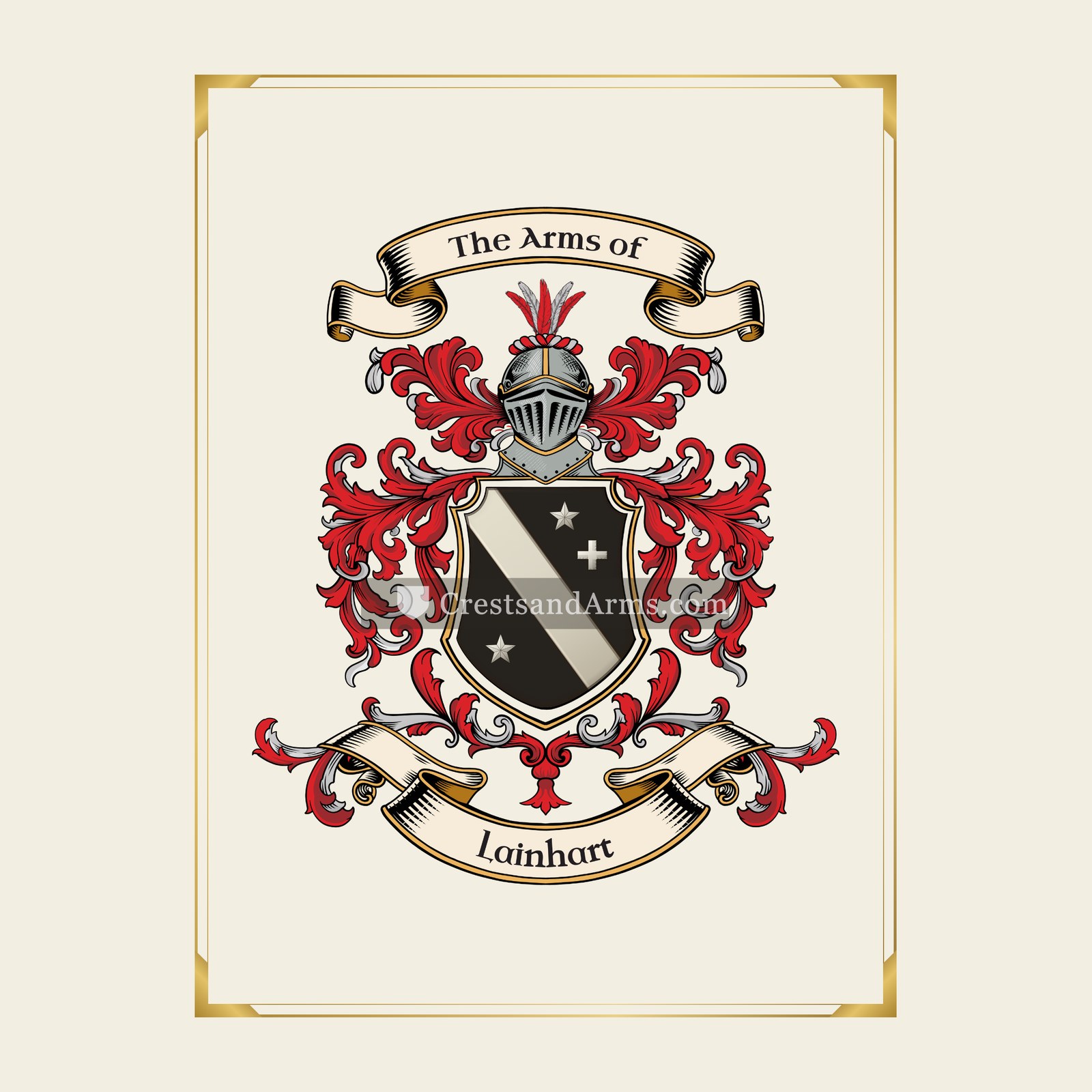 With gold border