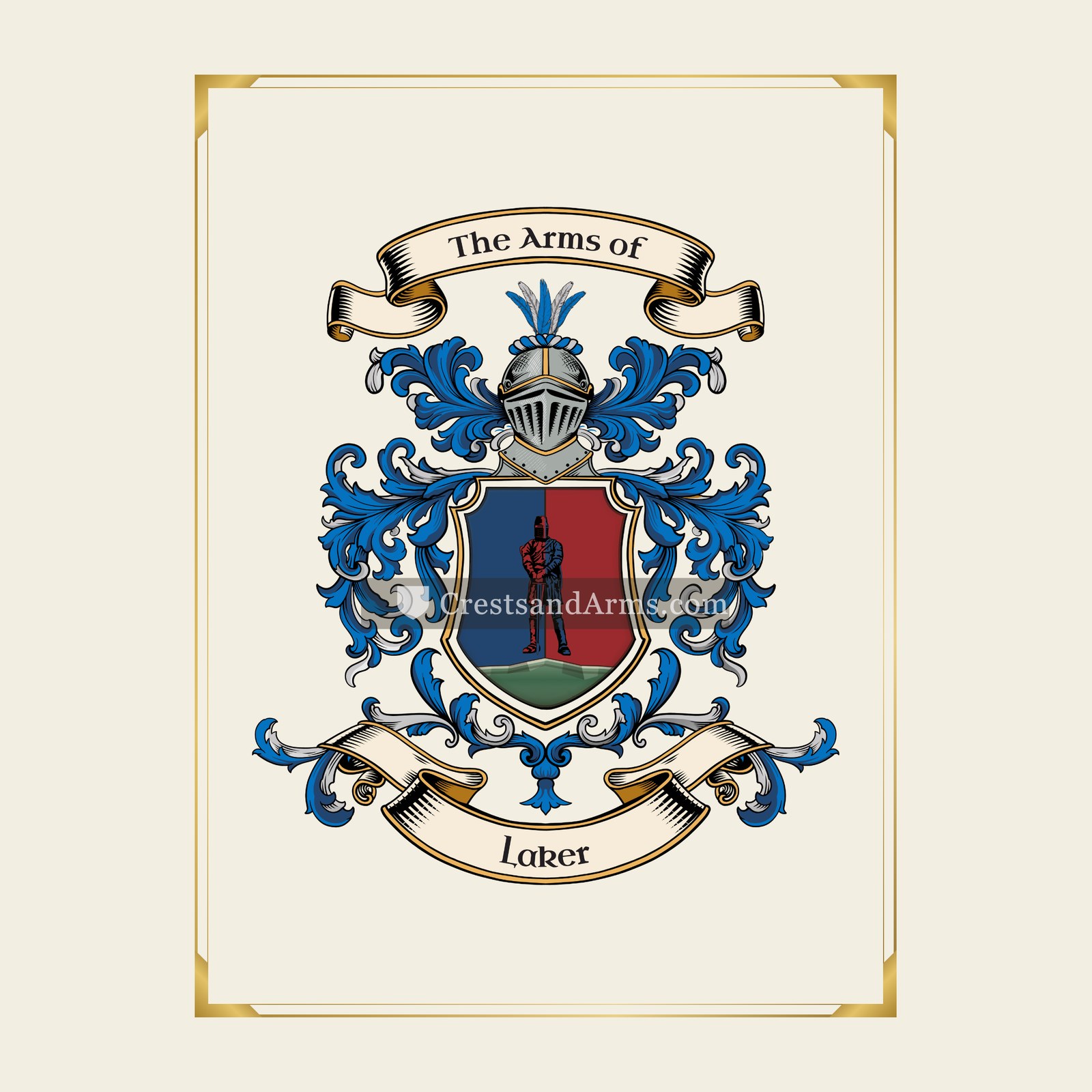 With gold border