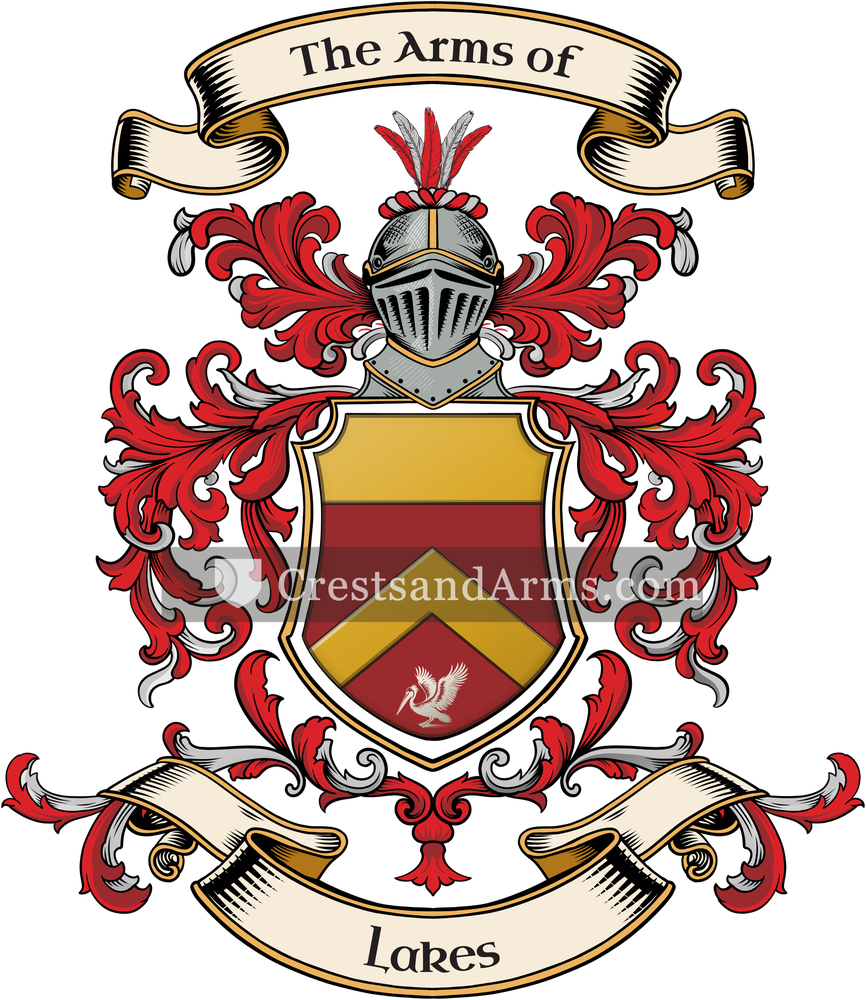 The Lakes coat of arms, drawn from the recorded blazon