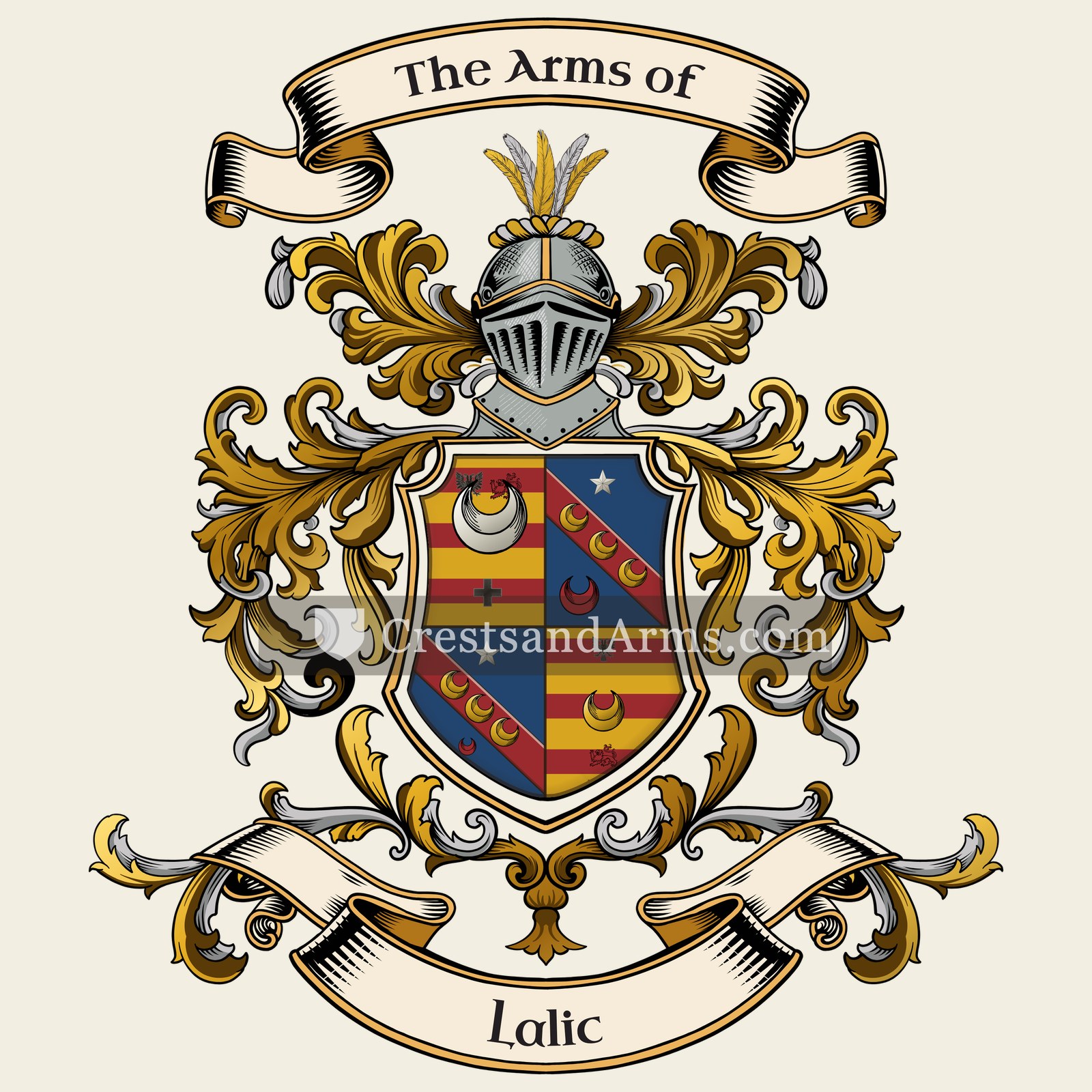 The Lalic coat of arms, drawn from the recorded blazon