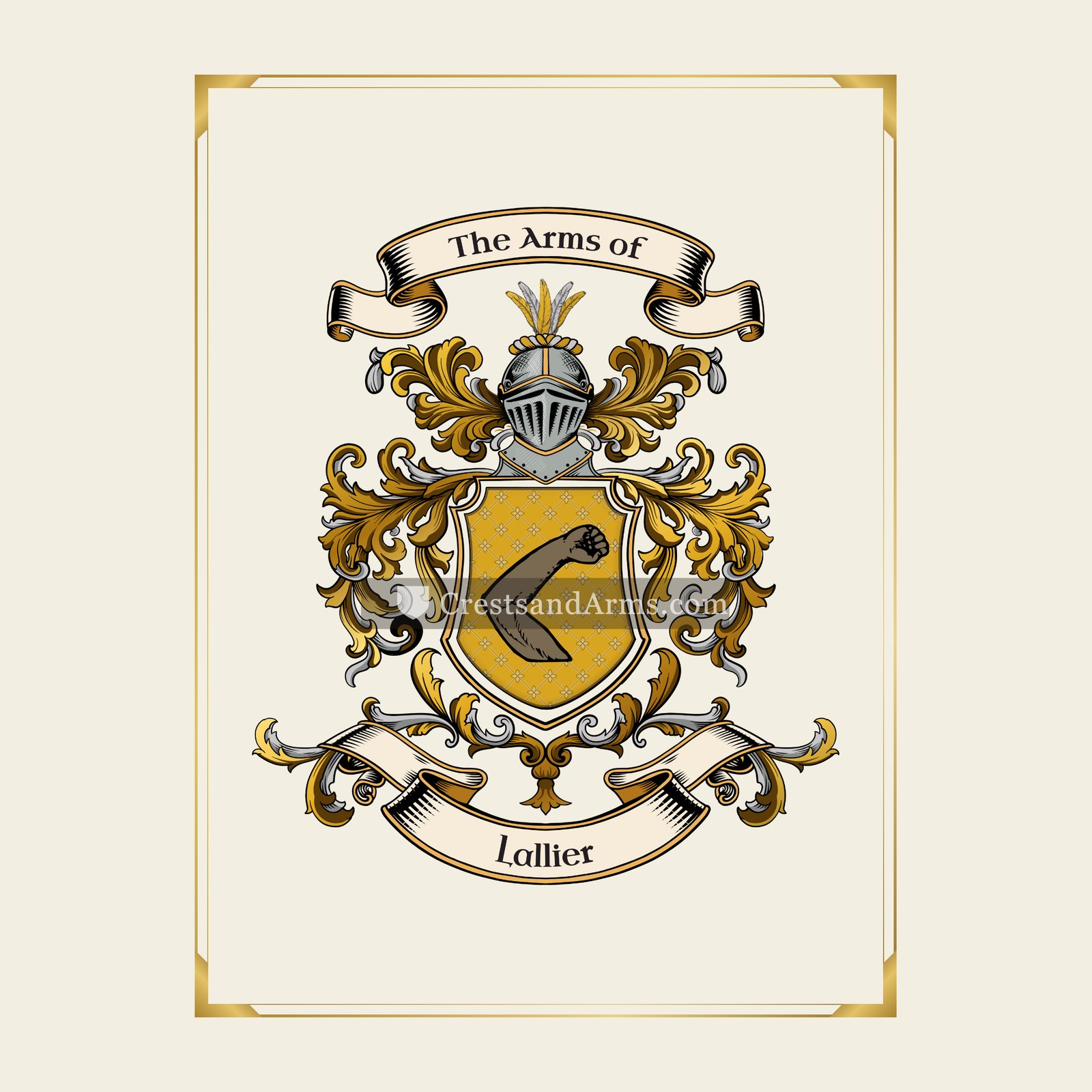 With gold border