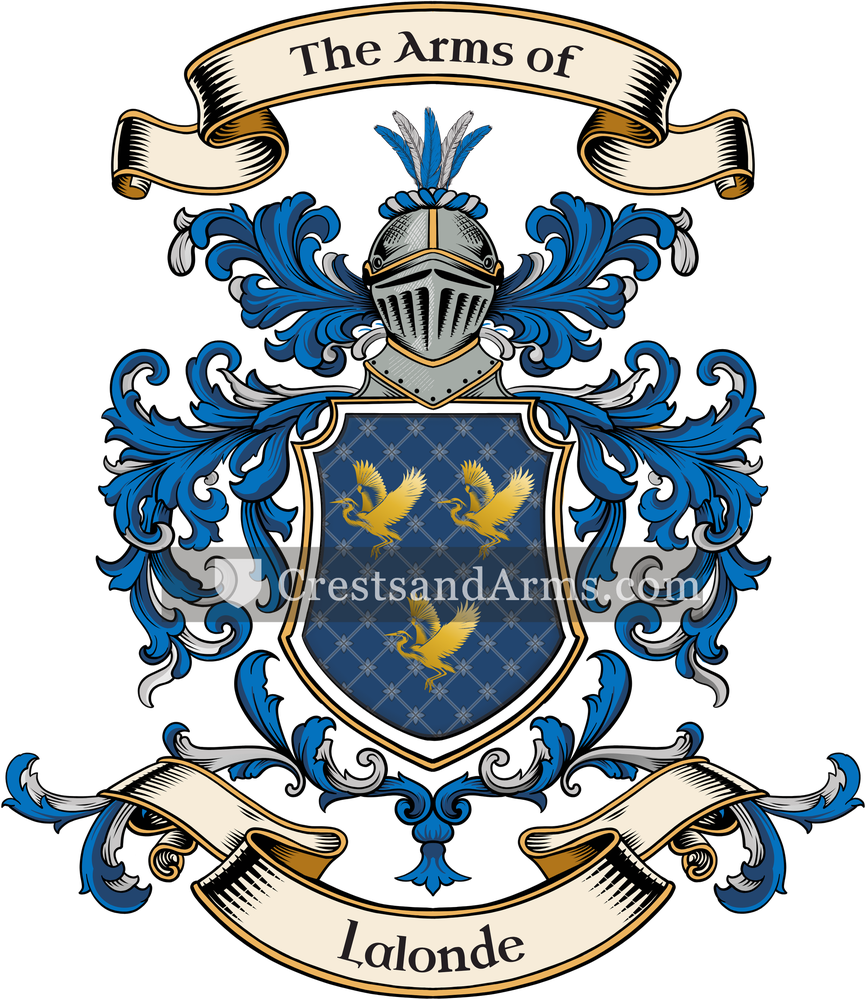 The Lalonde coat of arms, drawn from the recorded blazon