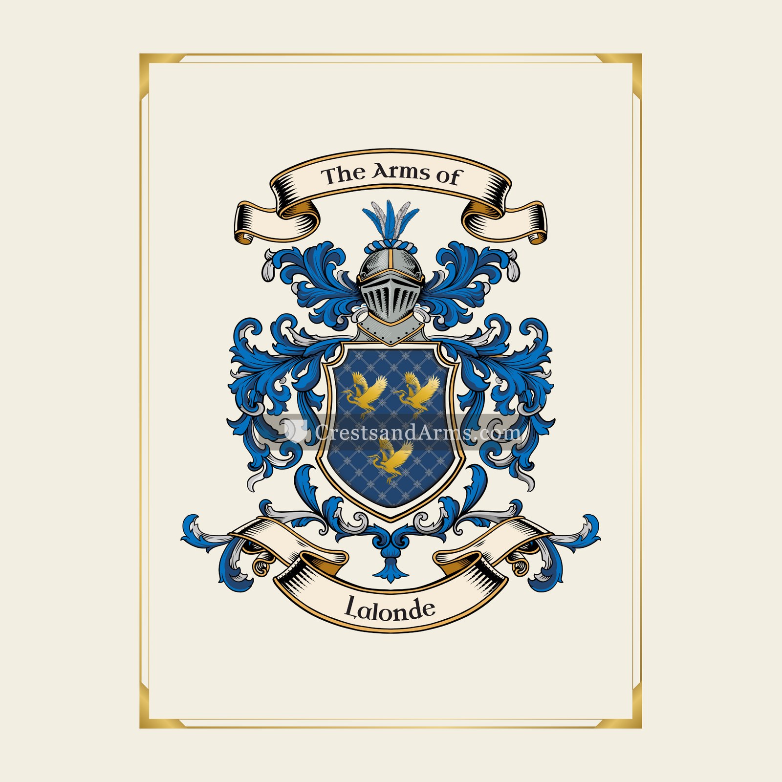 With gold border
