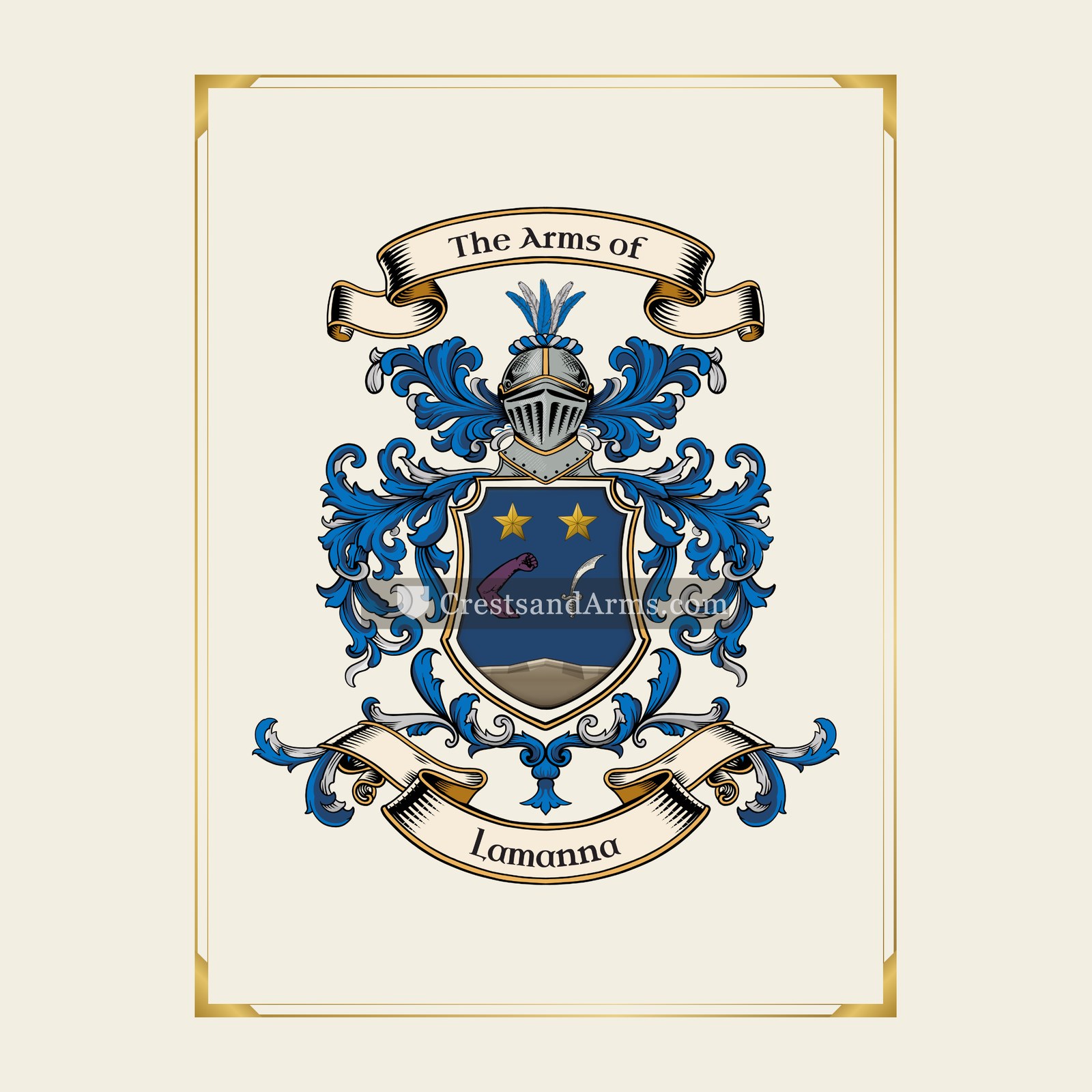With gold border