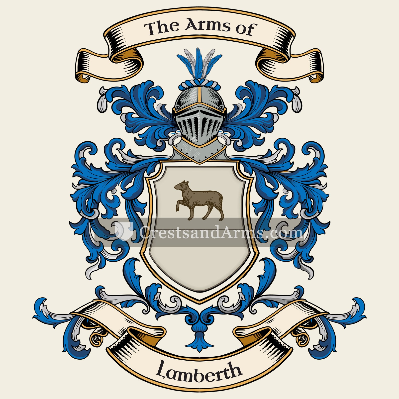 The Lamberth coat of arms, drawn from the recorded blazon