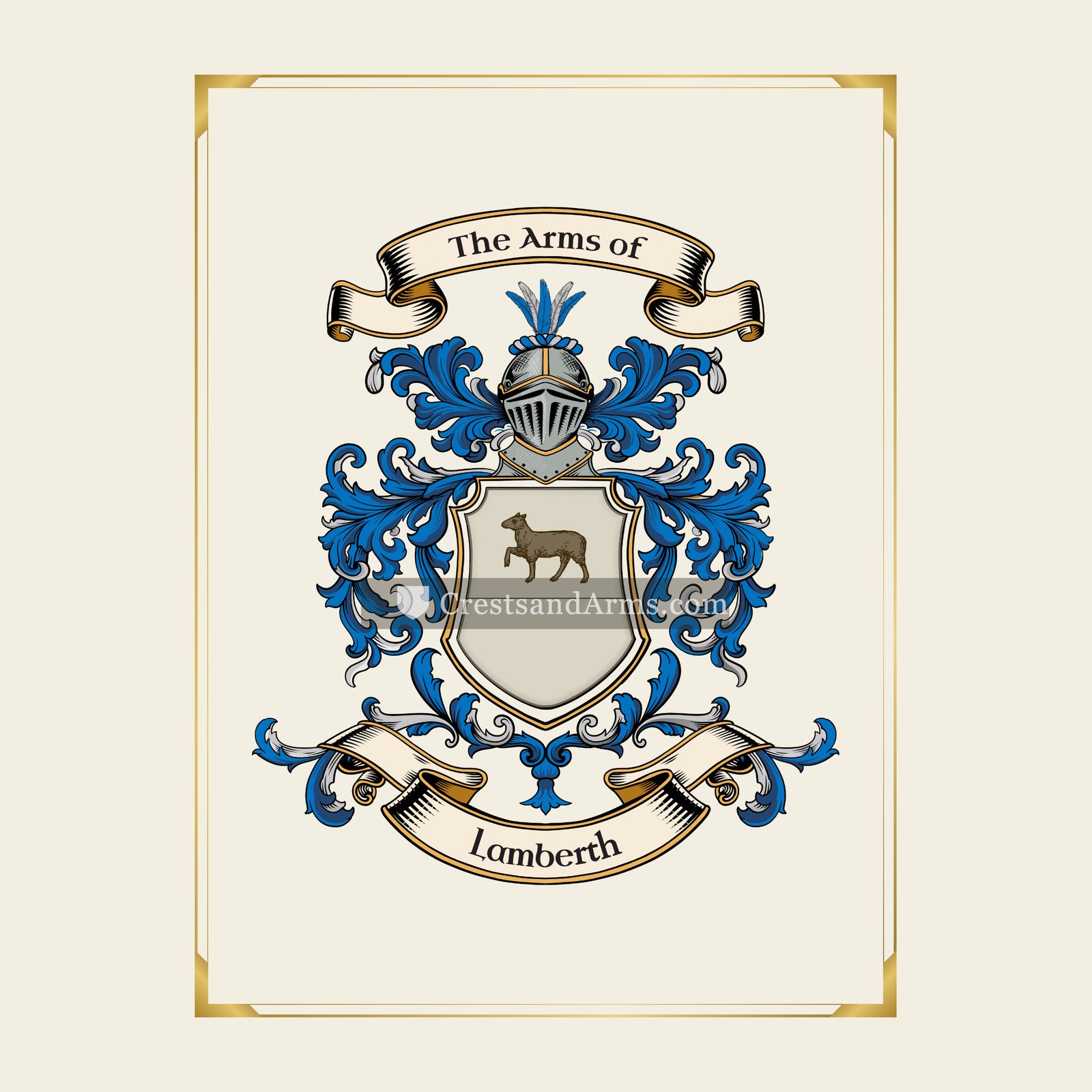 With gold border