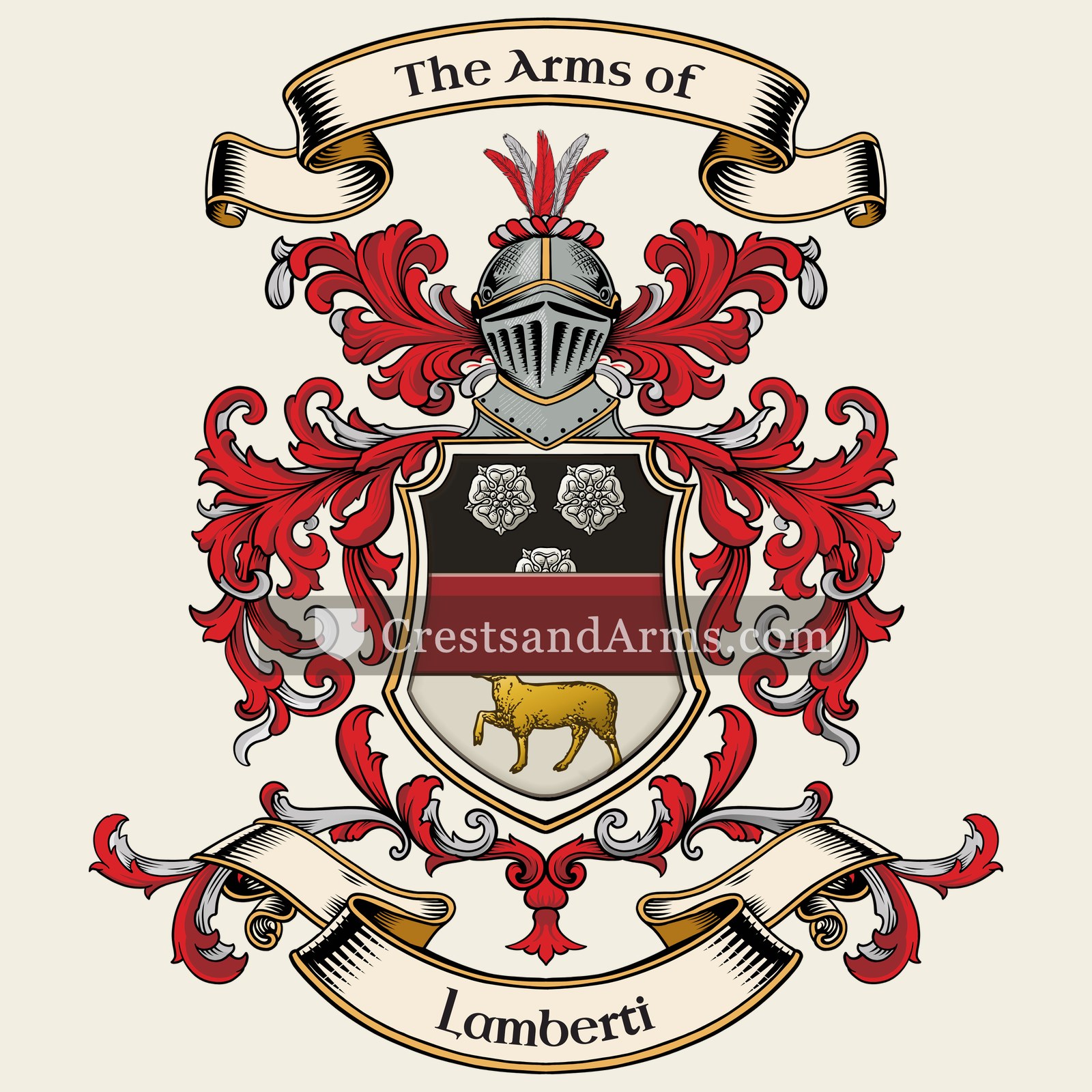 The Lamberti coat of arms, drawn from the recorded blazon