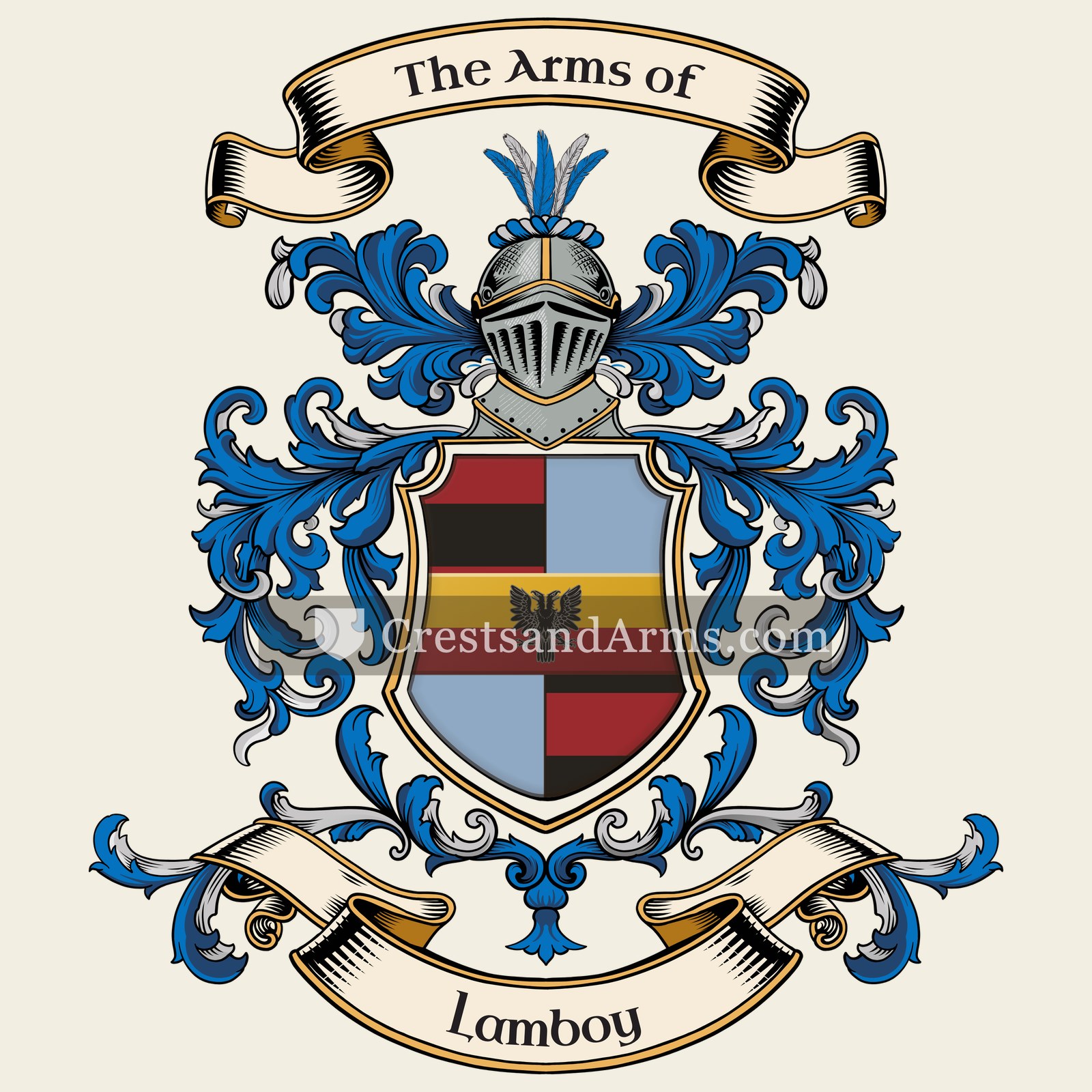 The Lamboy coat of arms, drawn from the recorded blazon