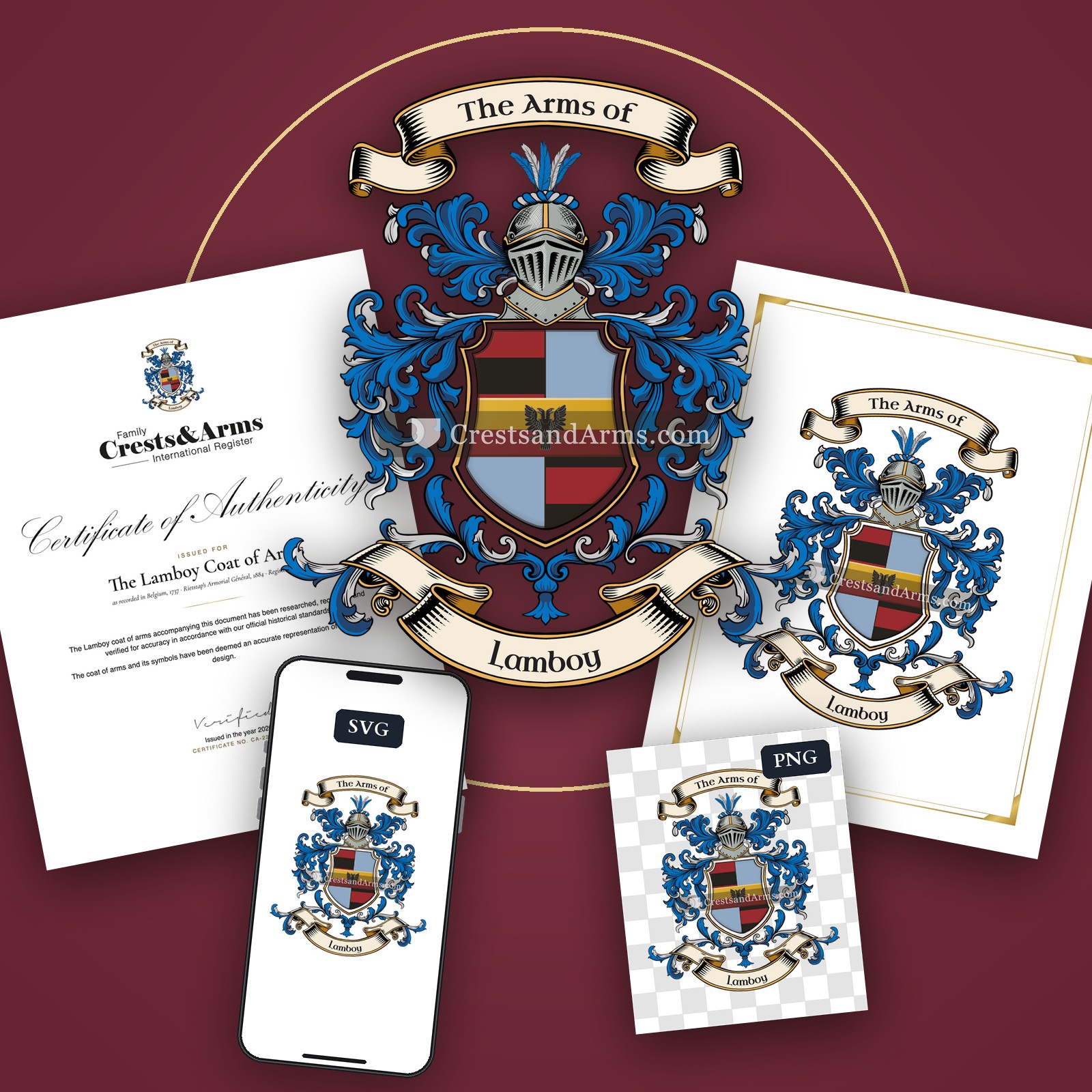 The Lamboy arms on the coat of arms — digital pack