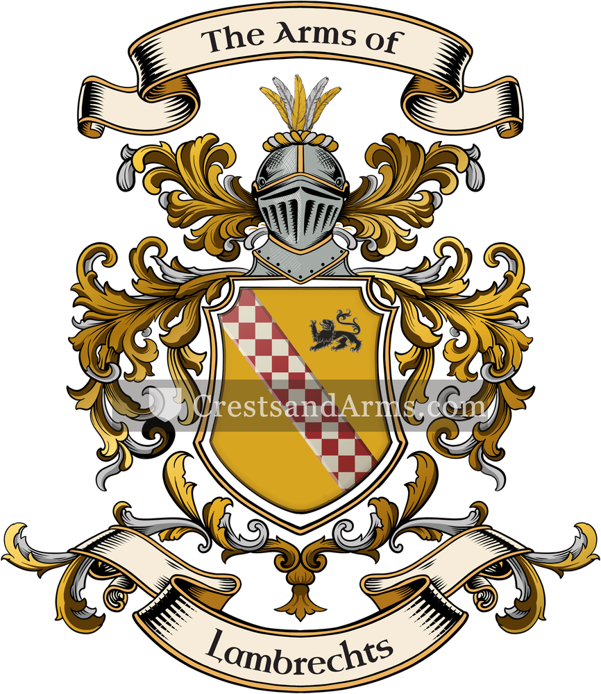 The Lambrechts coat of arms, drawn from the recorded blazon