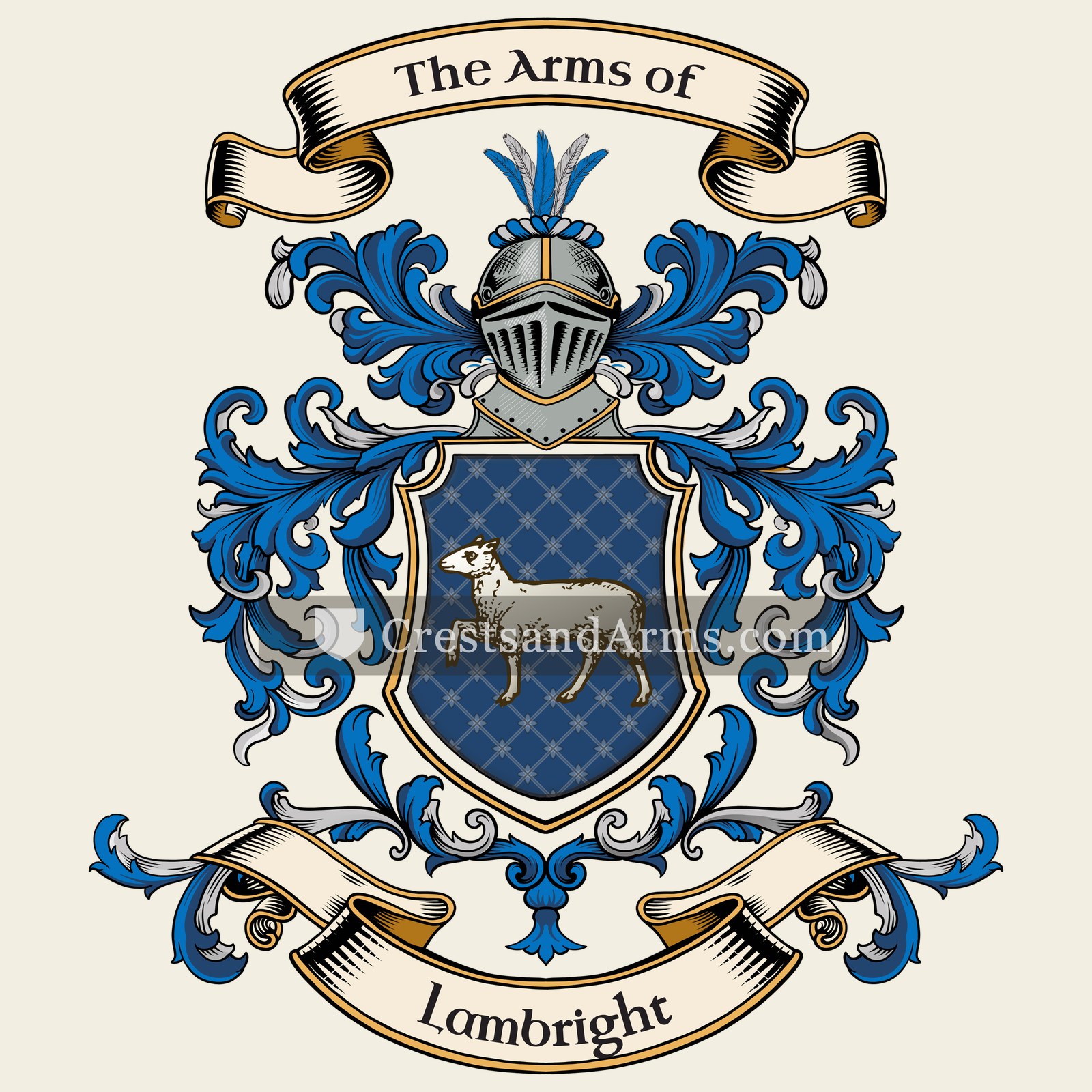 The Lambright coat of arms, drawn from the recorded blazon