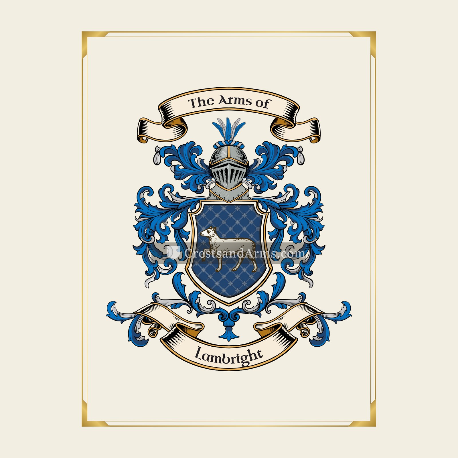 With gold border