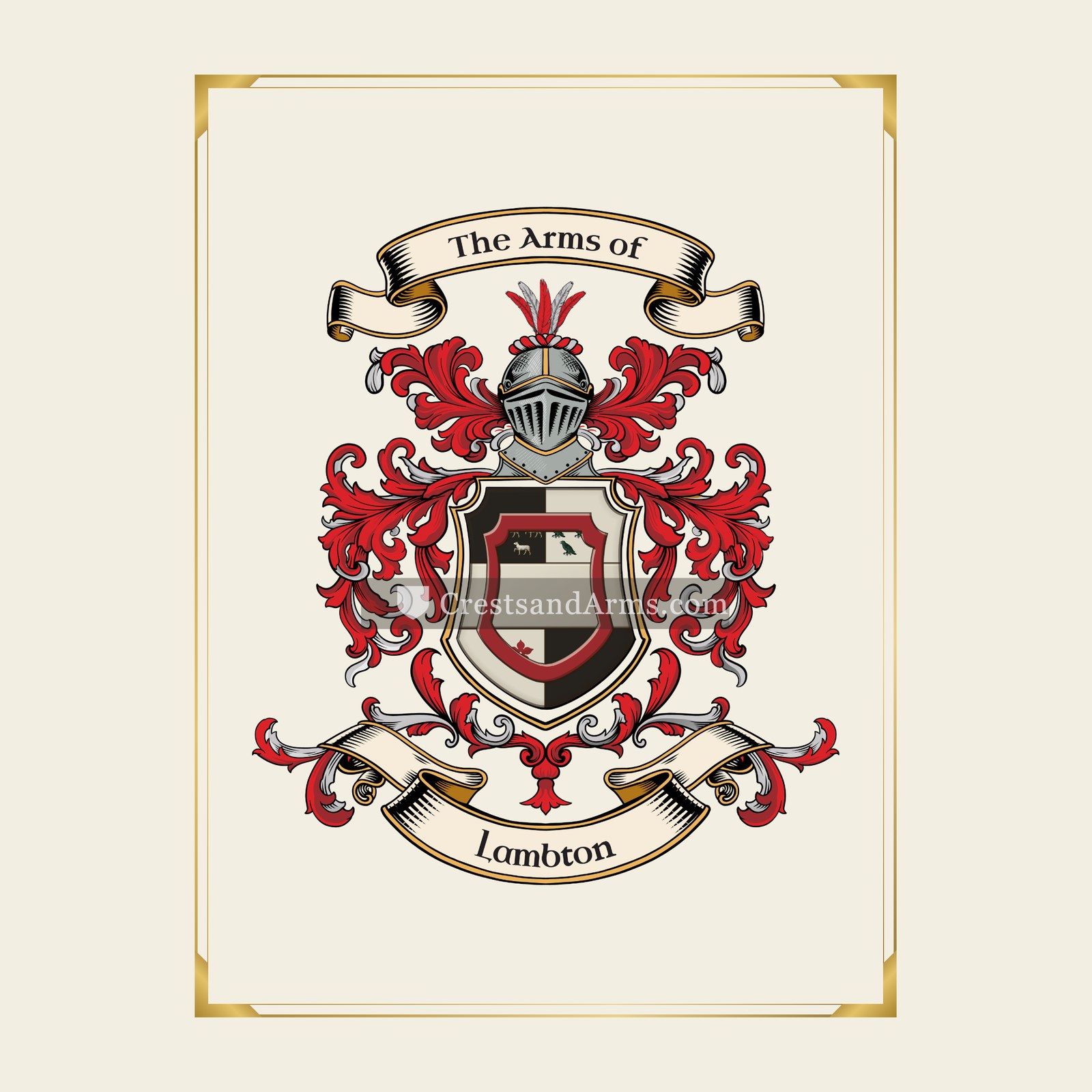 With gold border