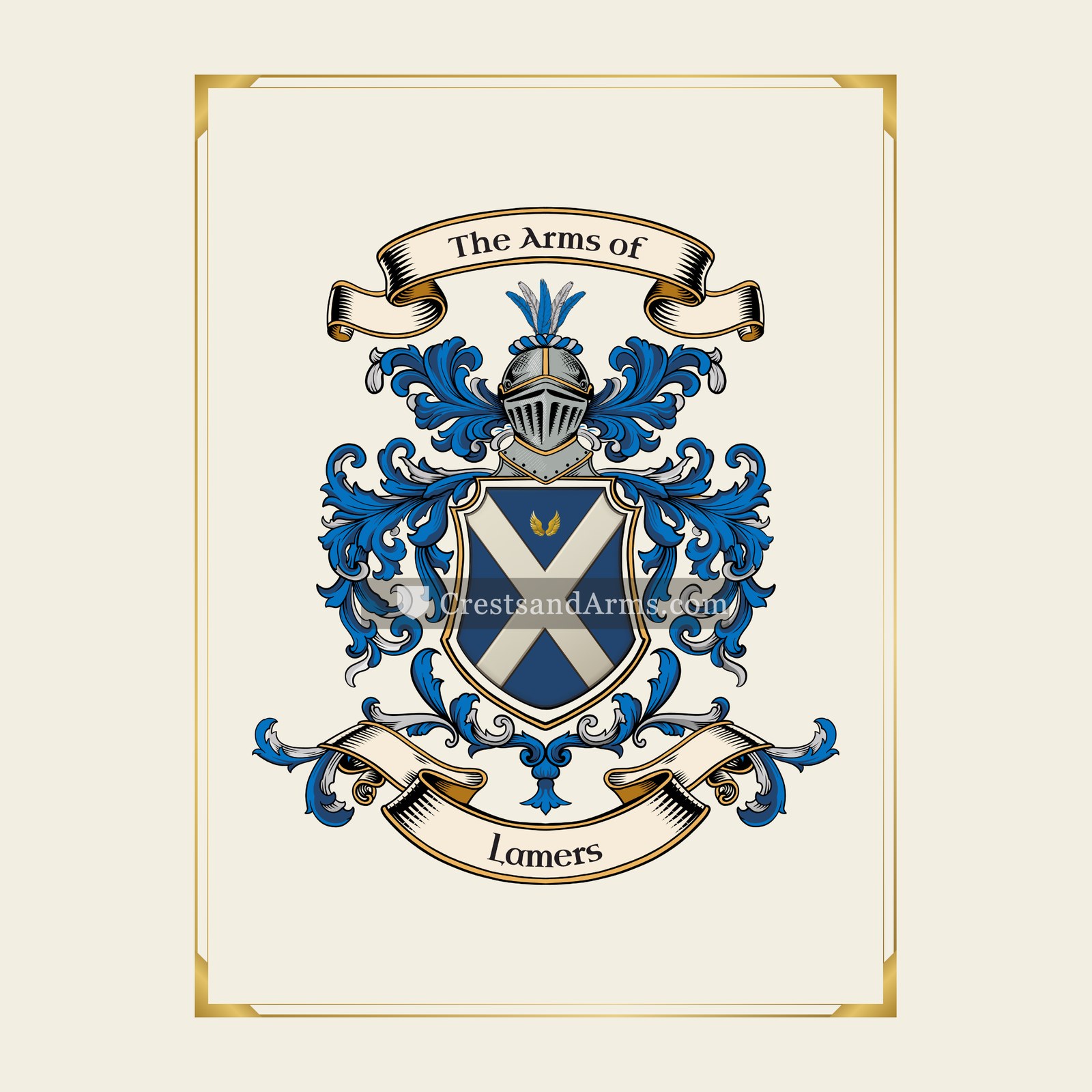 With gold border