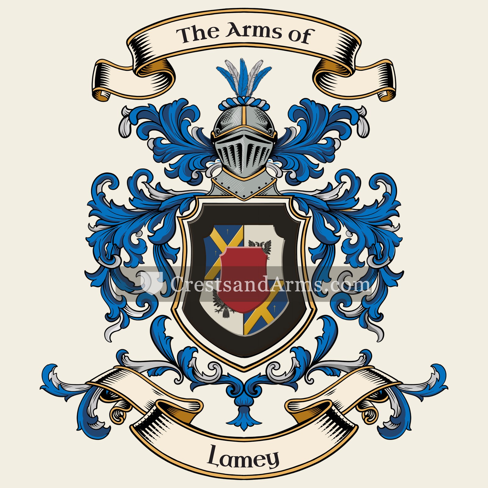 The Lamey coat of arms, drawn from the recorded blazon
