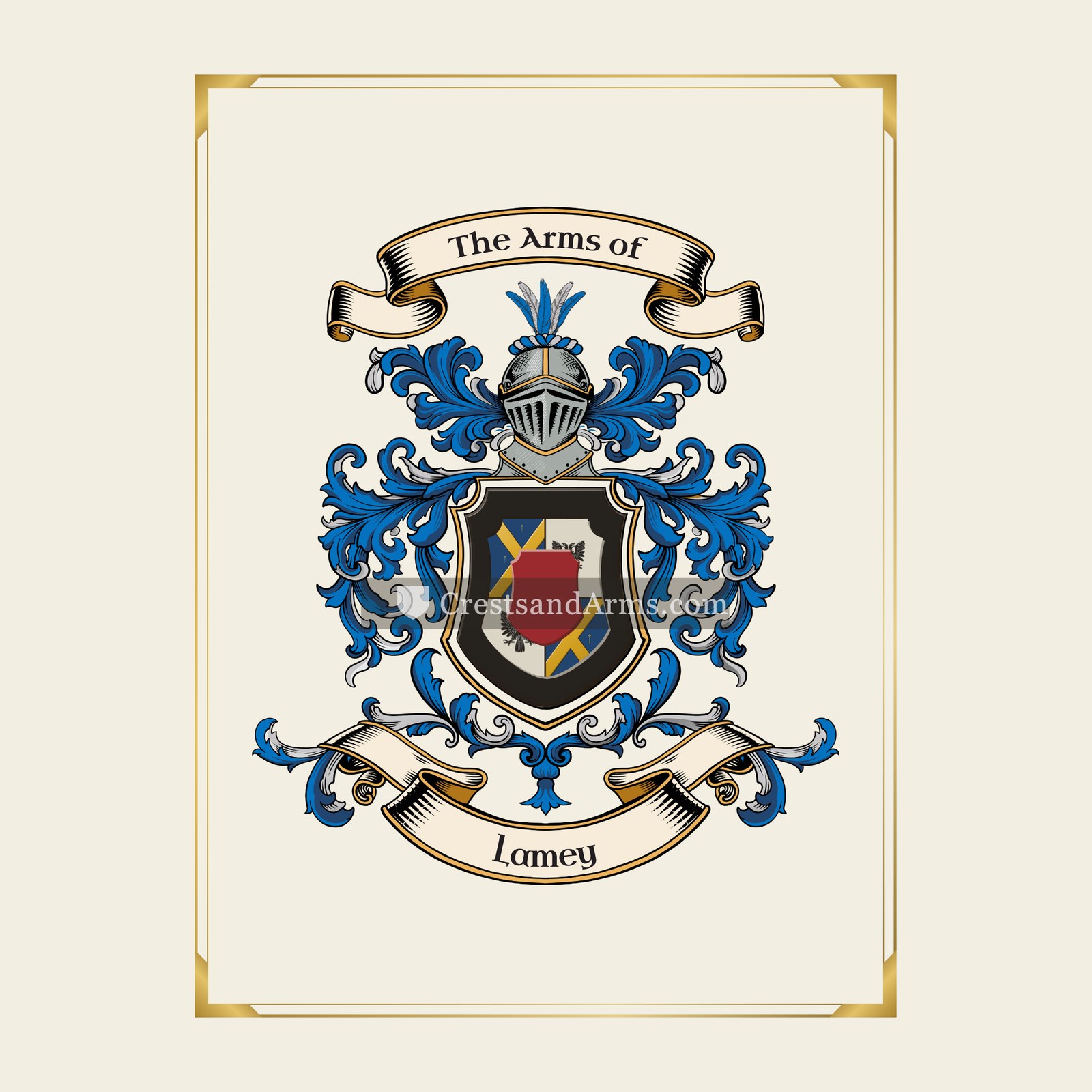 With gold border