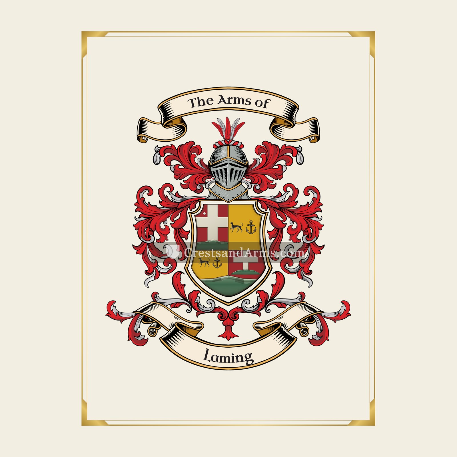 With gold border