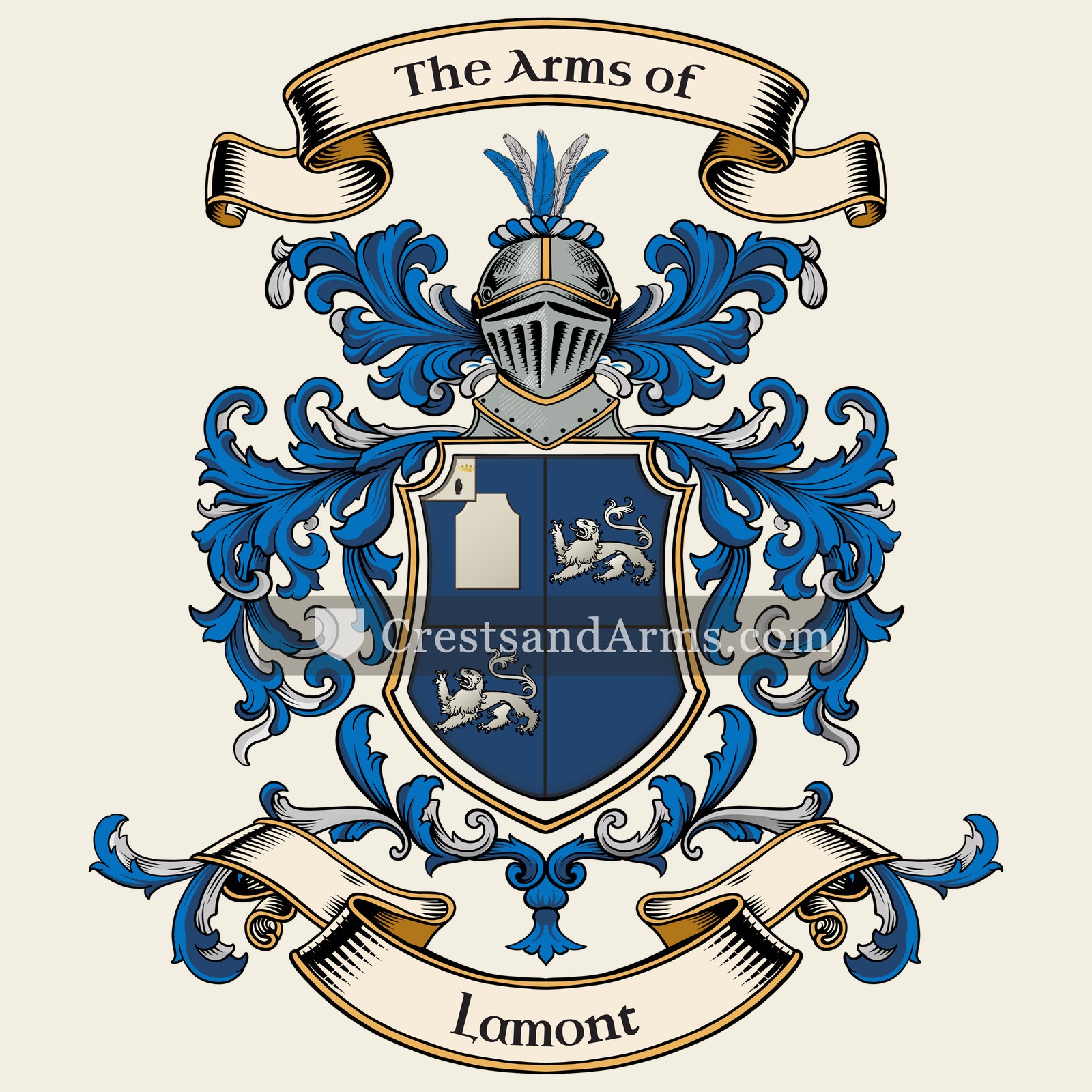 The Lamont coat of arms, drawn from the recorded blazon