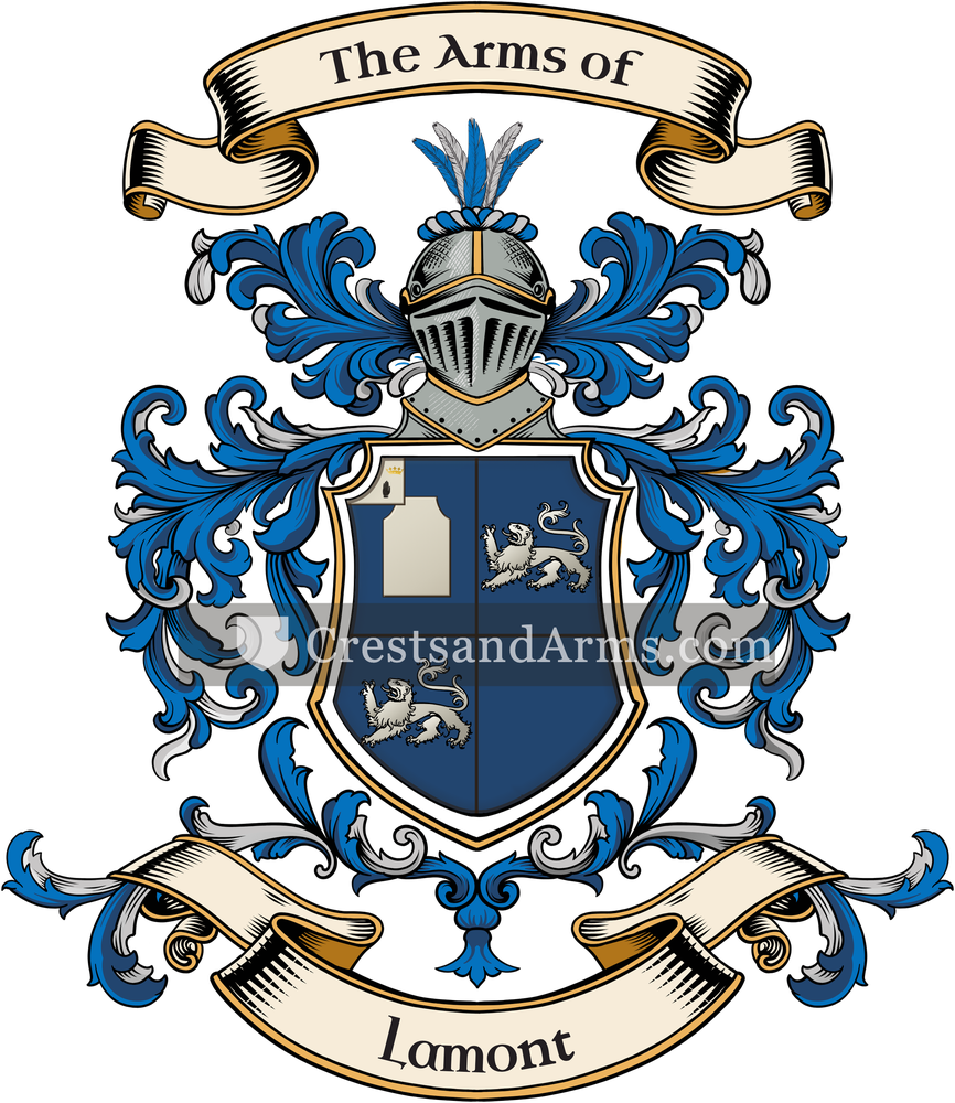 The Lamont coat of arms, drawn from the recorded blazon