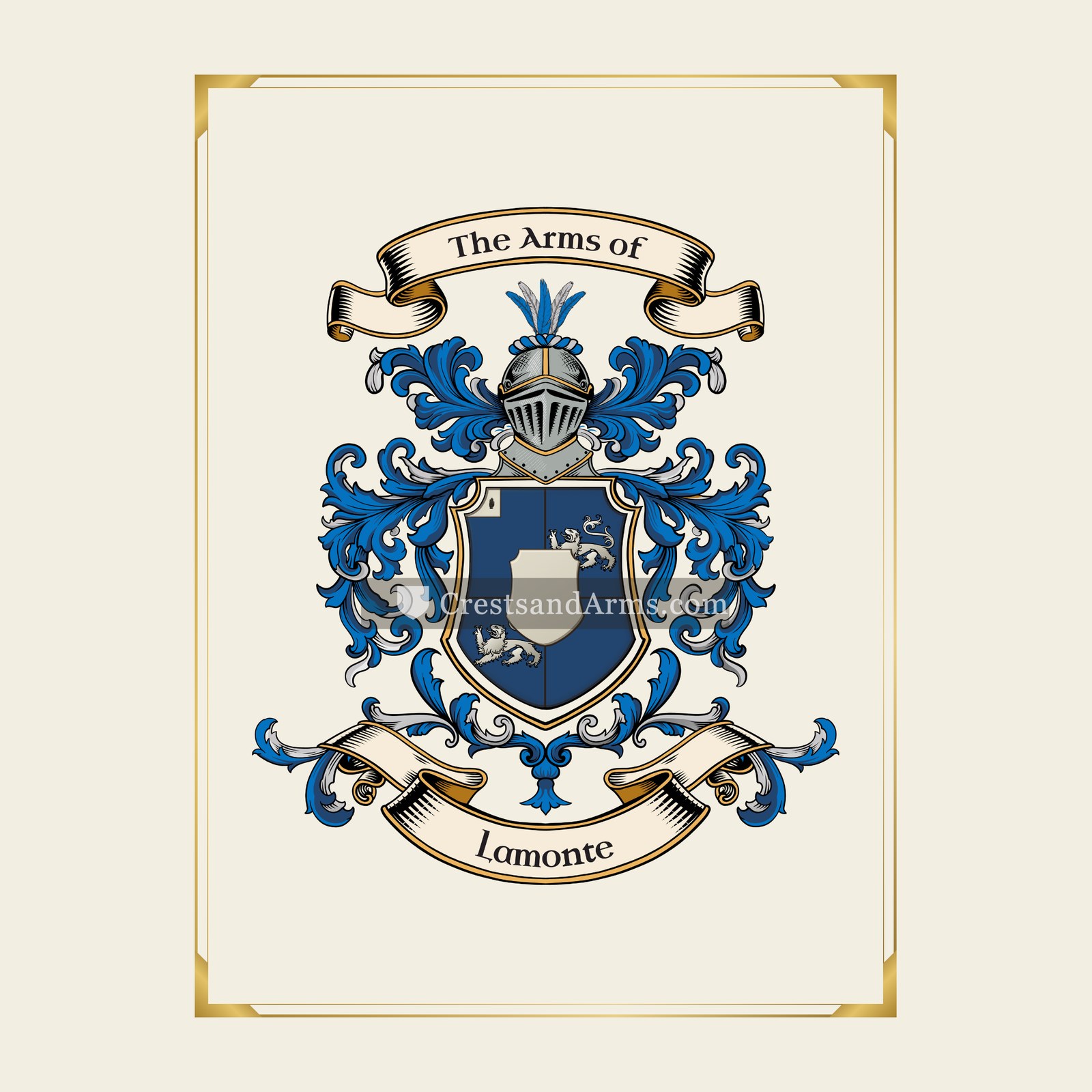 With gold border