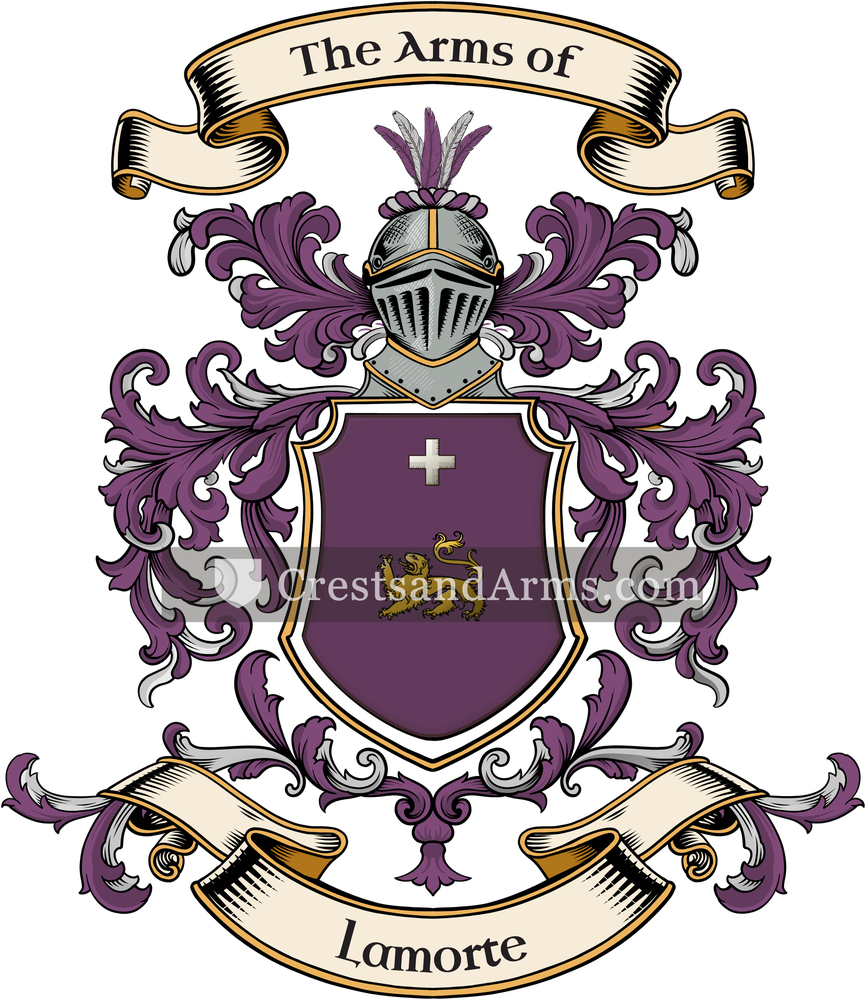 The Lamorte coat of arms, drawn from the recorded blazon