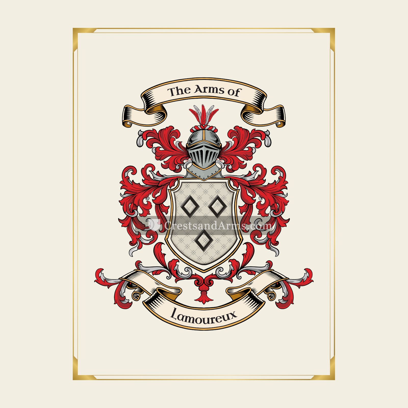 With gold border