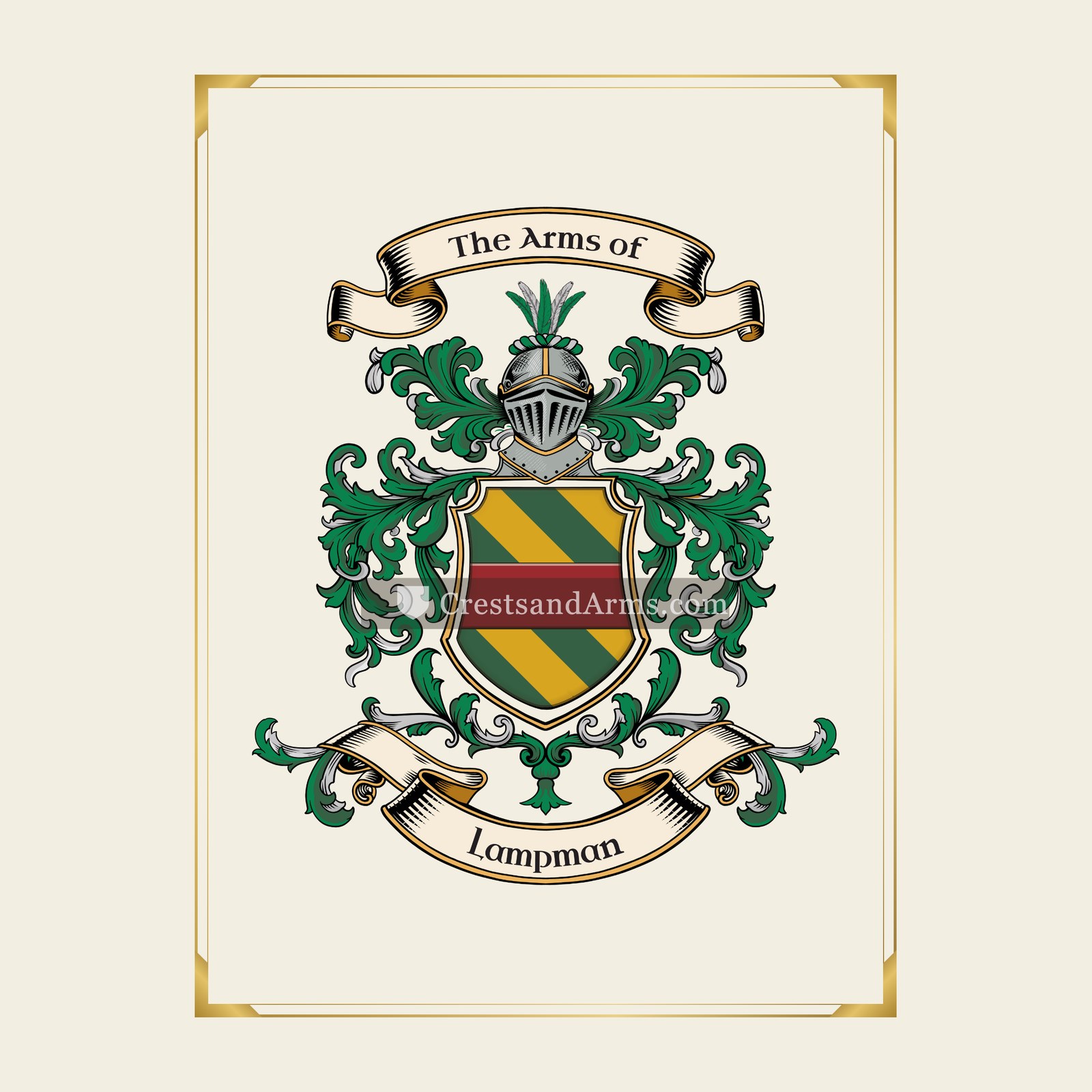 With gold border