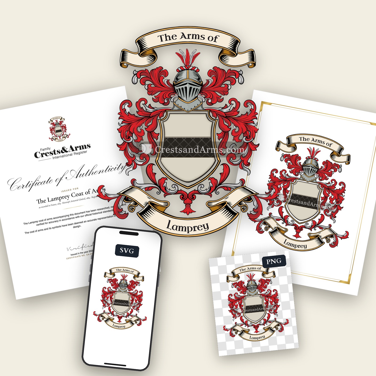 The Lamprey arms on the coat of arms — digital pack