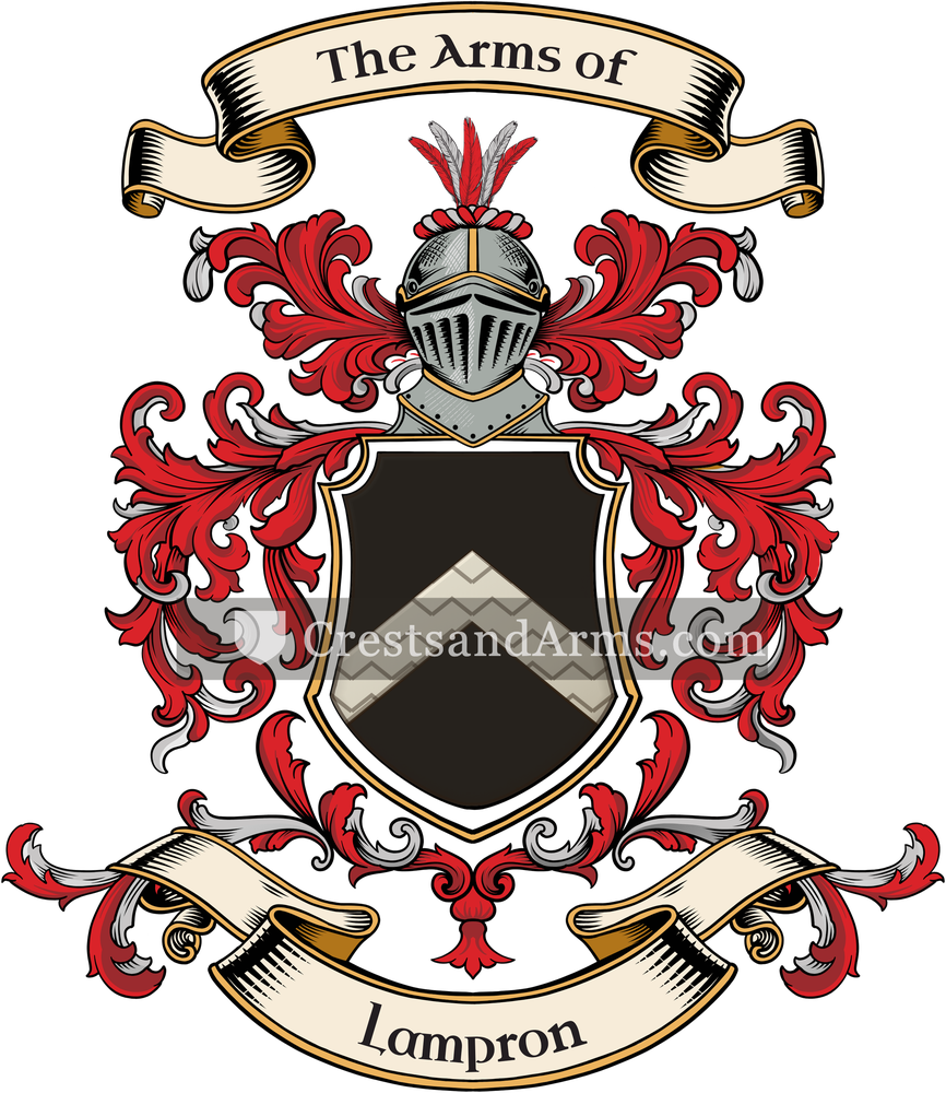 The Lampron coat of arms, drawn from the recorded blazon