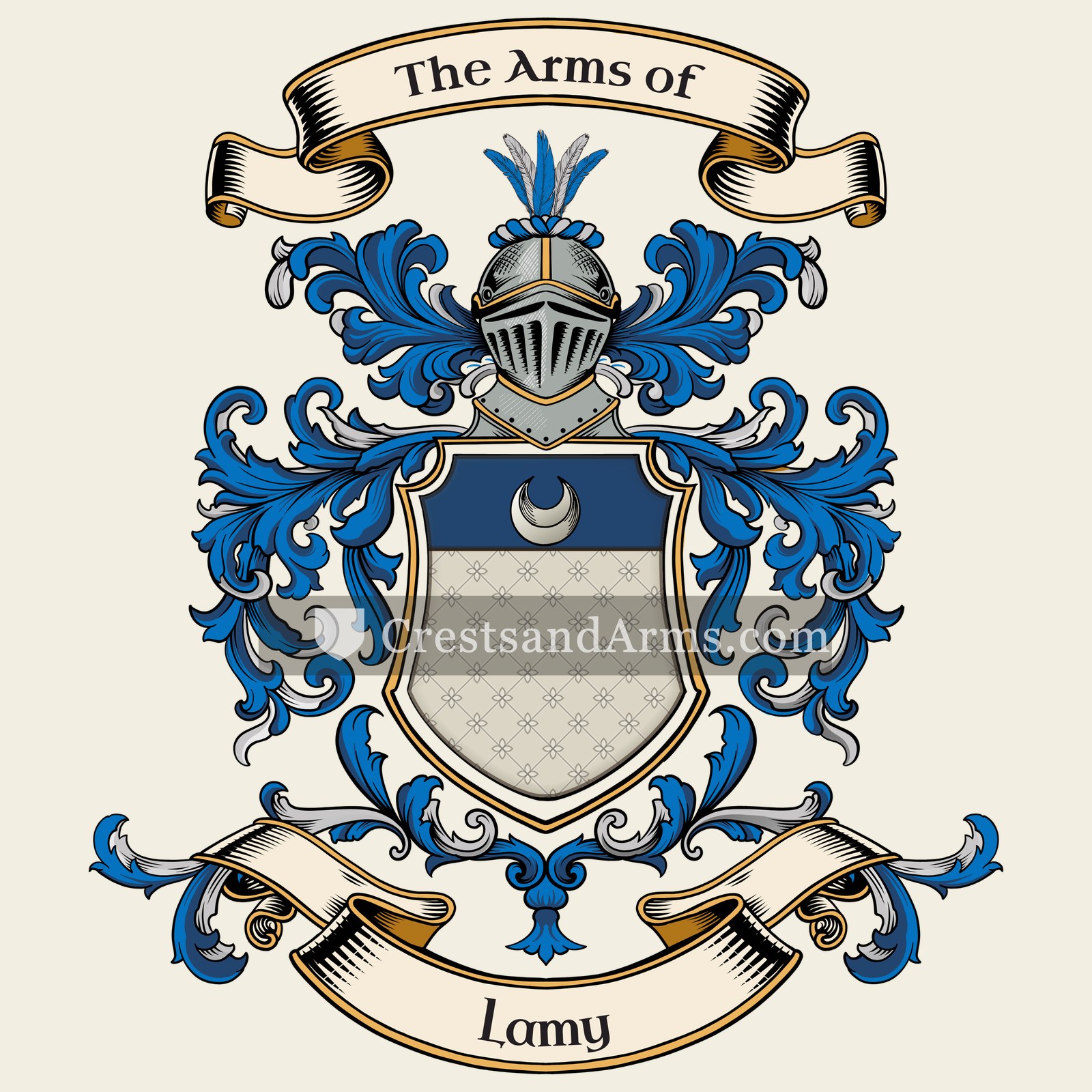 The Lamy coat of arms, drawn from the recorded blazon