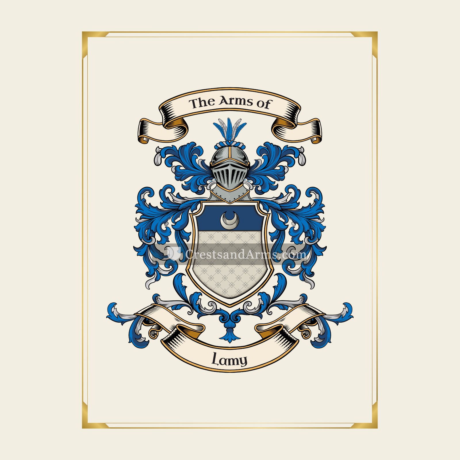 With gold border