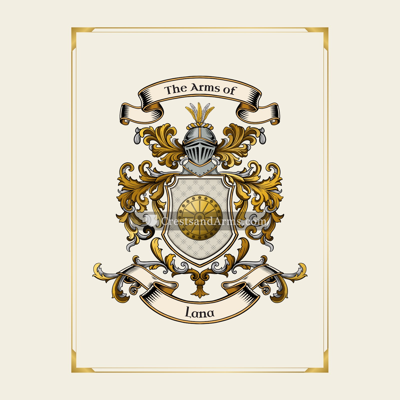 With gold border