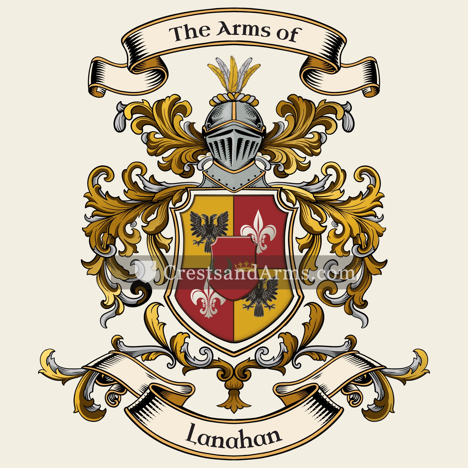 The Lanahan coat of arms, drawn from the recorded blazon