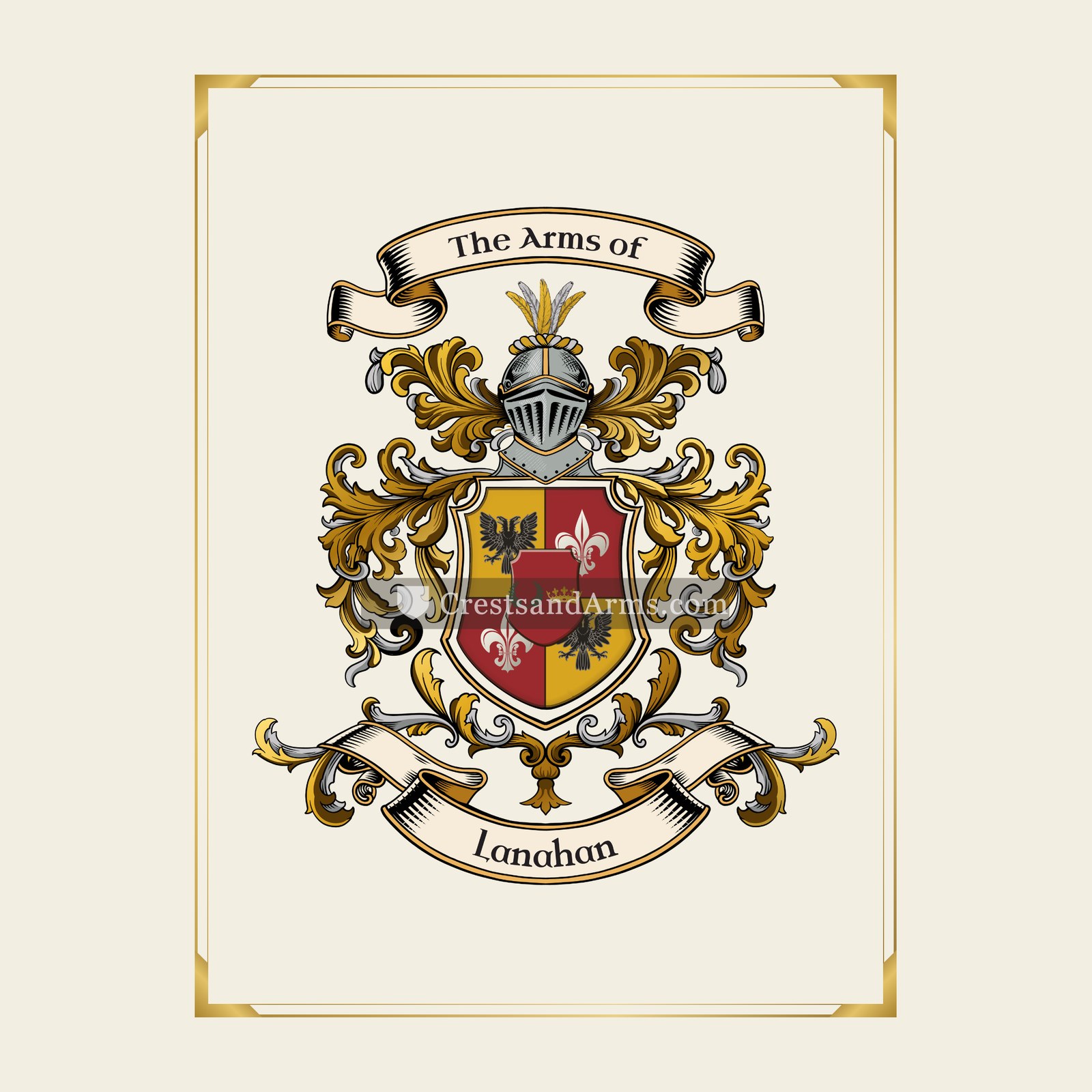 With gold border