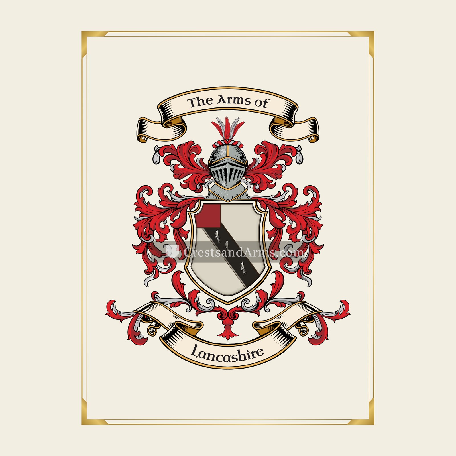 With gold border