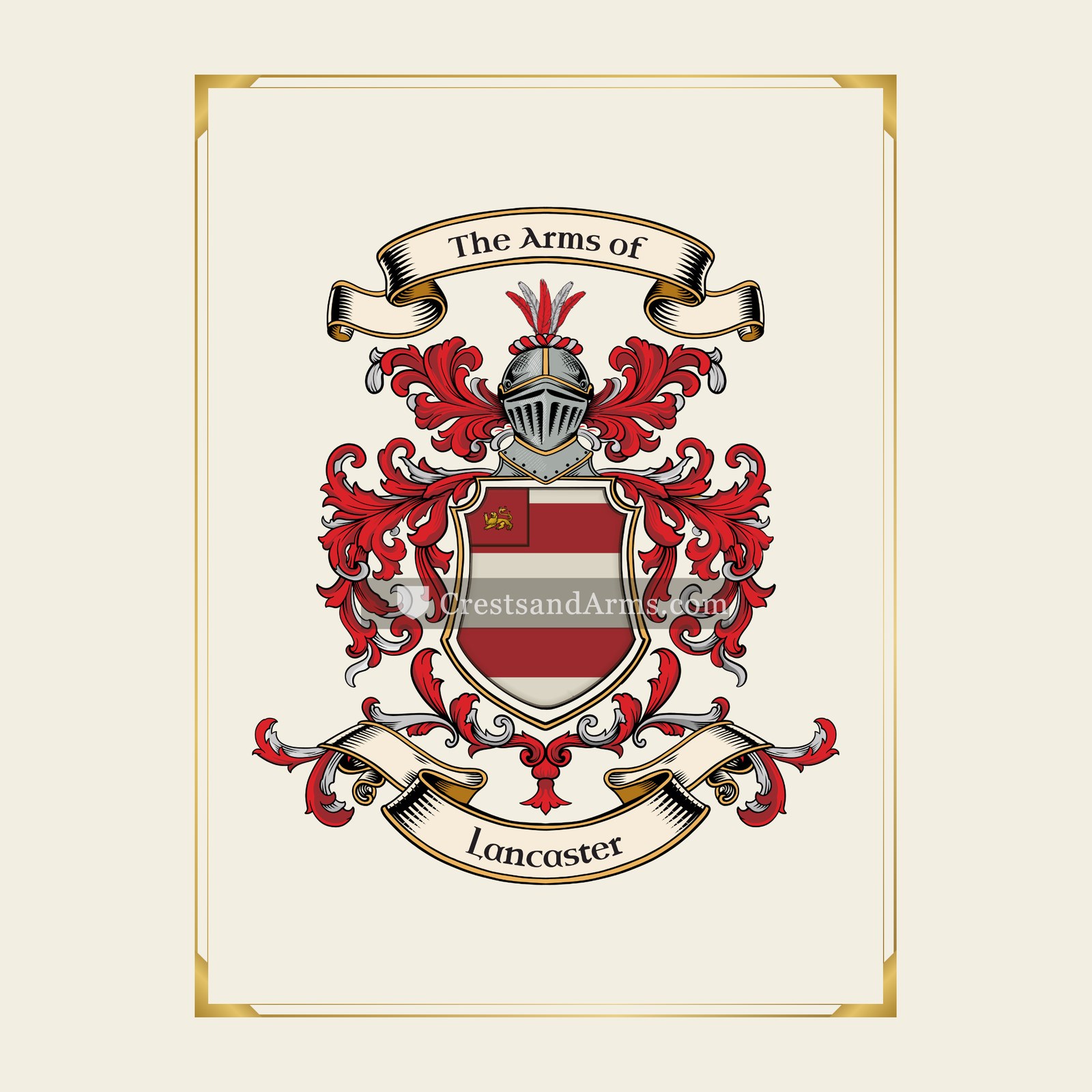 With gold border