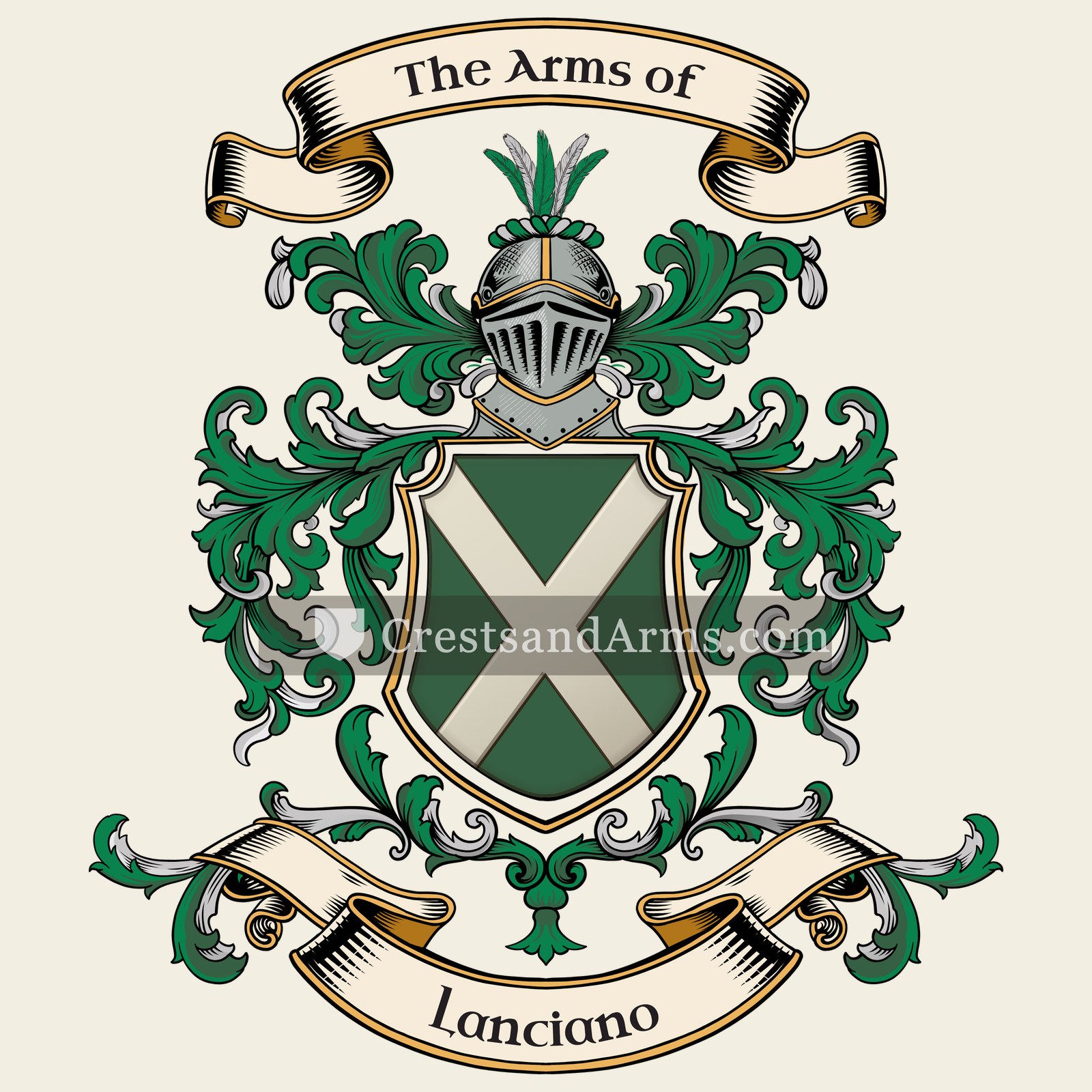 The Lanciano coat of arms, drawn from the recorded blazon