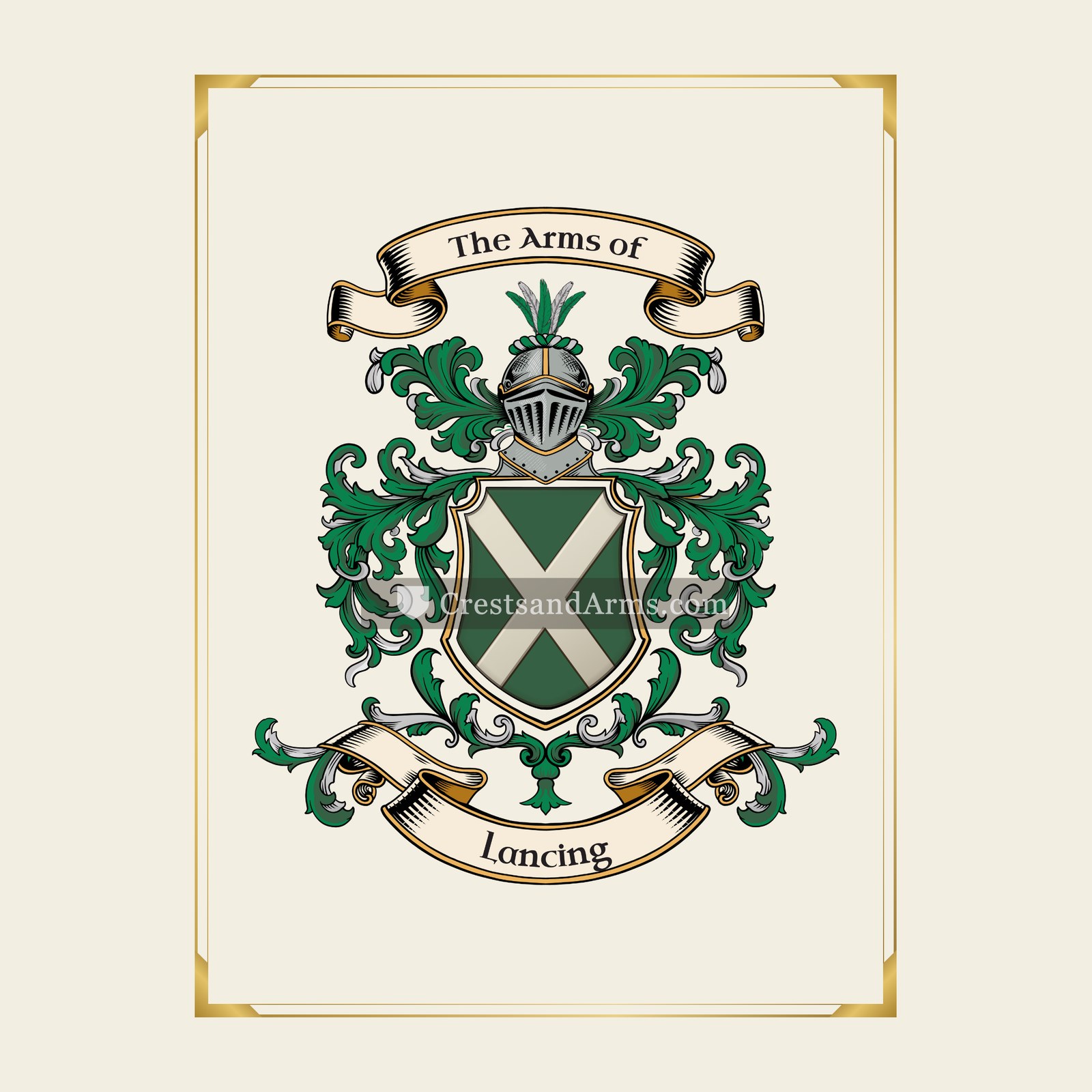 With gold border