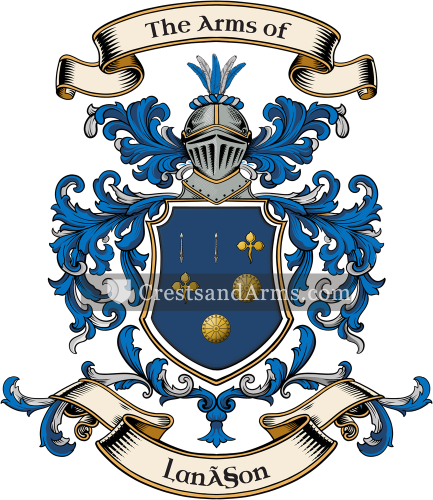 The Lançon coat of arms, drawn from the recorded blazon