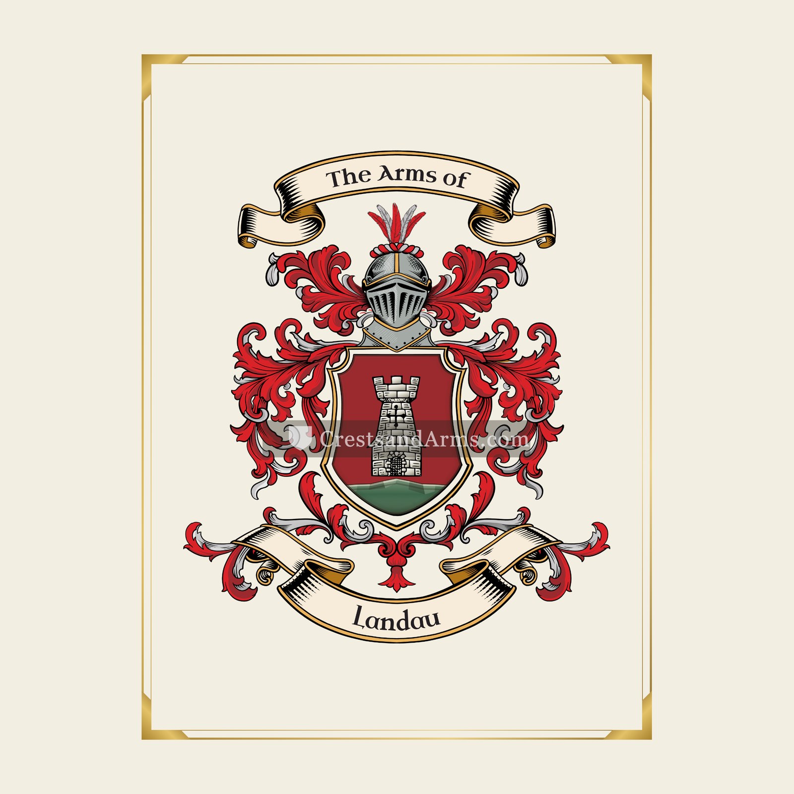 With gold border
