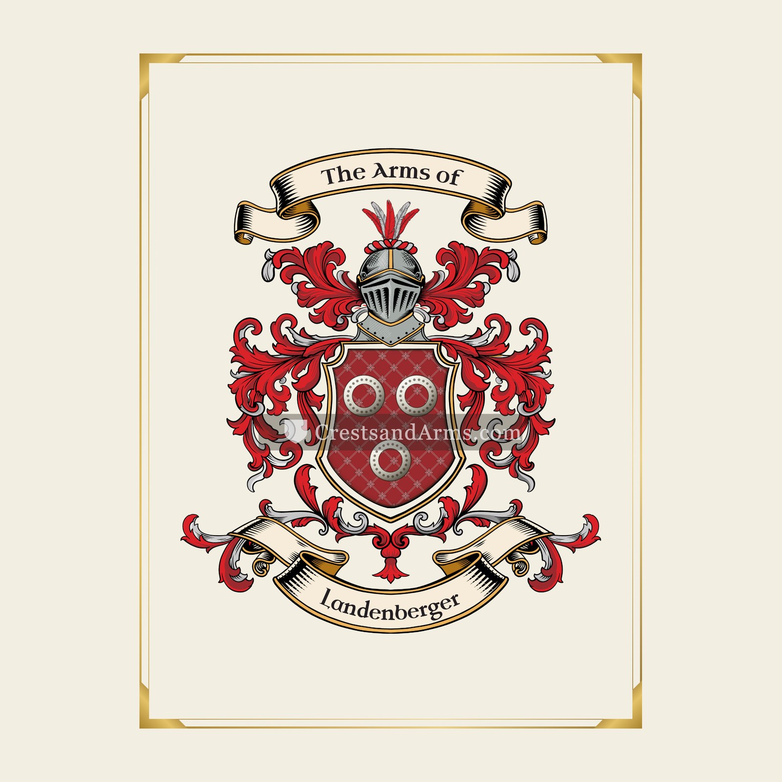 With gold border