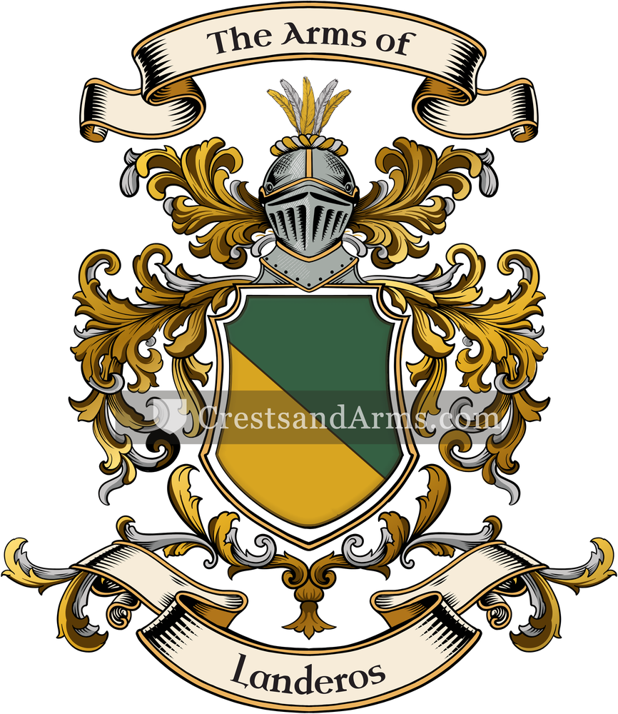 The Landeros coat of arms, drawn from the recorded blazon