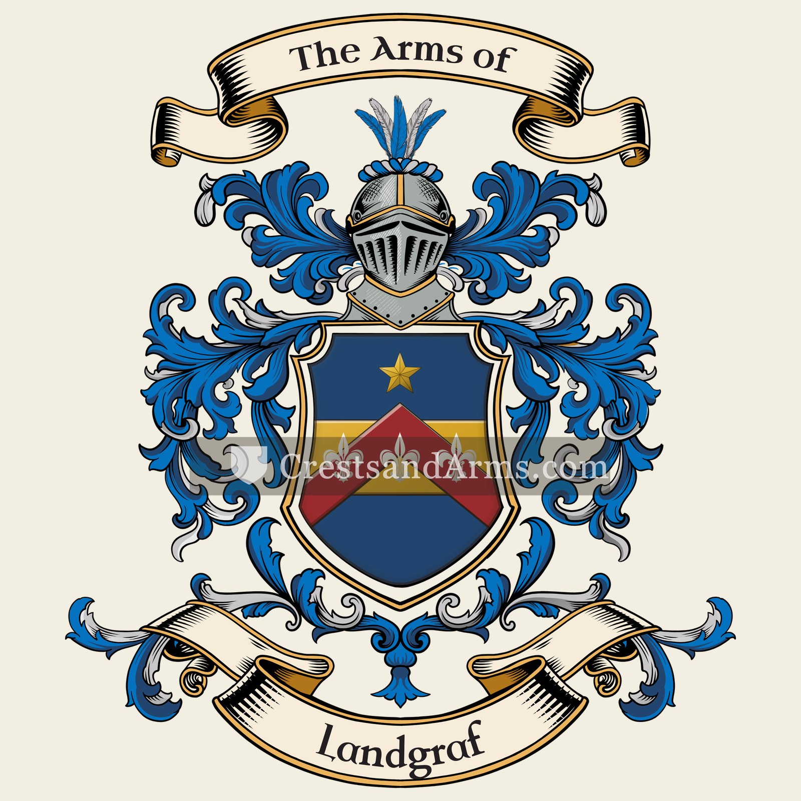 The Landgraf coat of arms, drawn from the recorded blazon