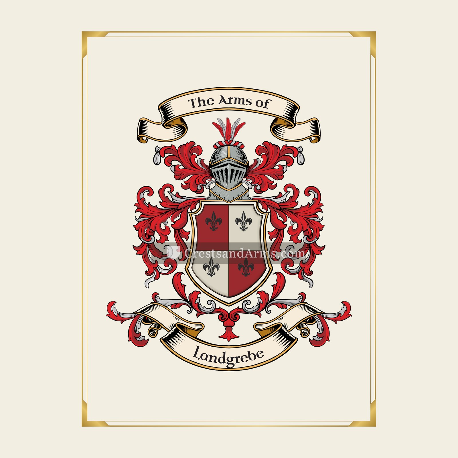 With gold border