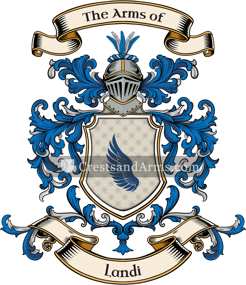 The Landi coat of arms, drawn from the recorded blazon