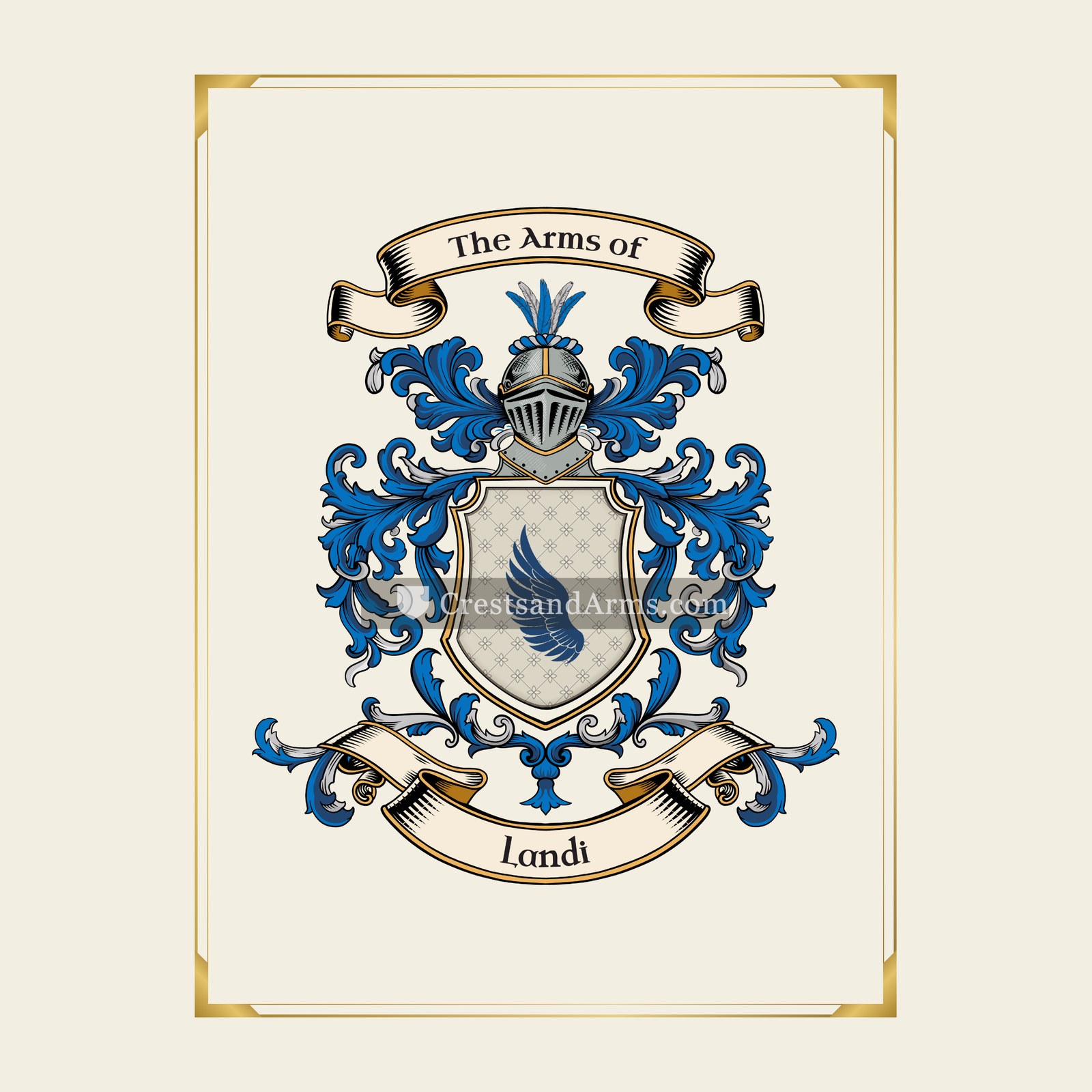 With gold border