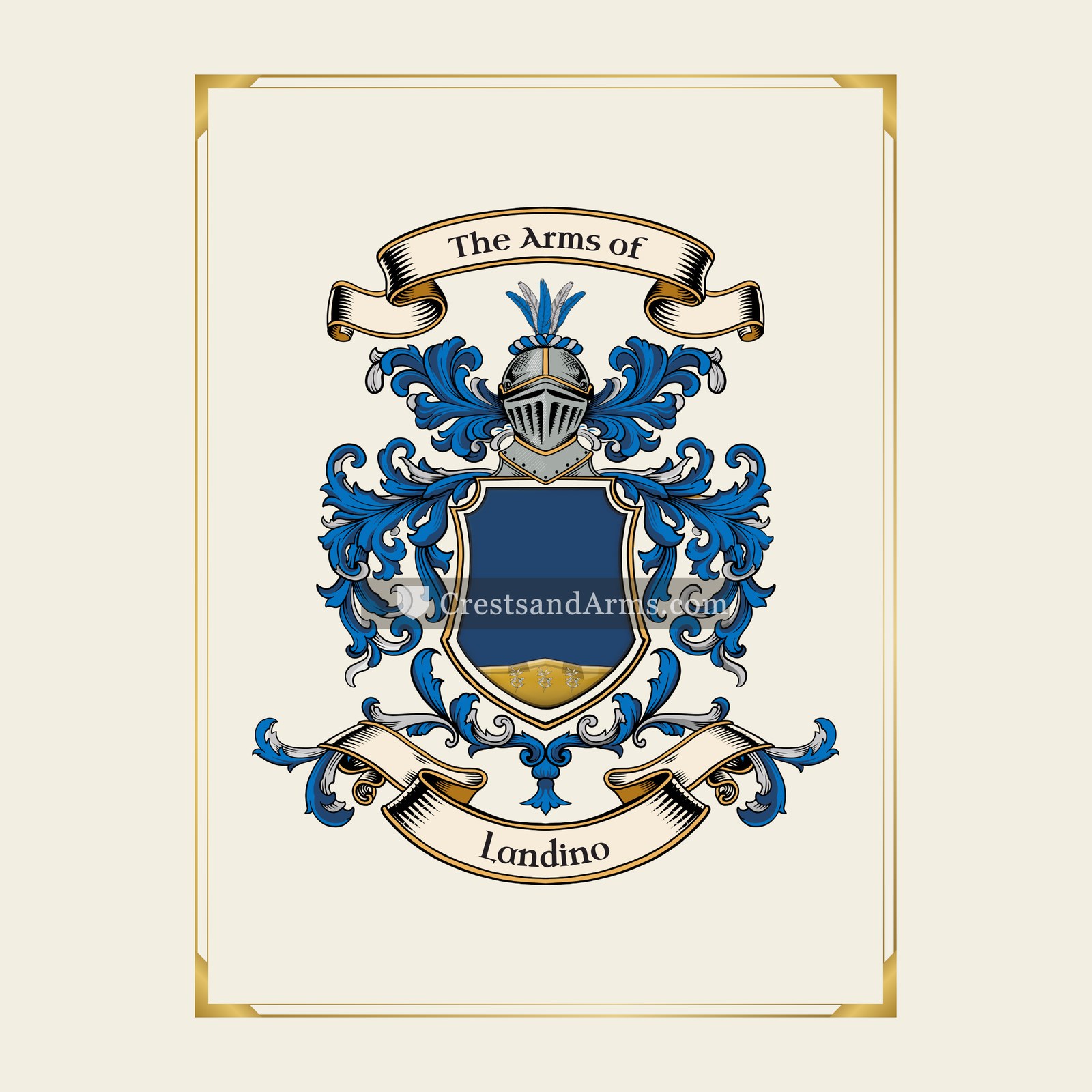With gold border