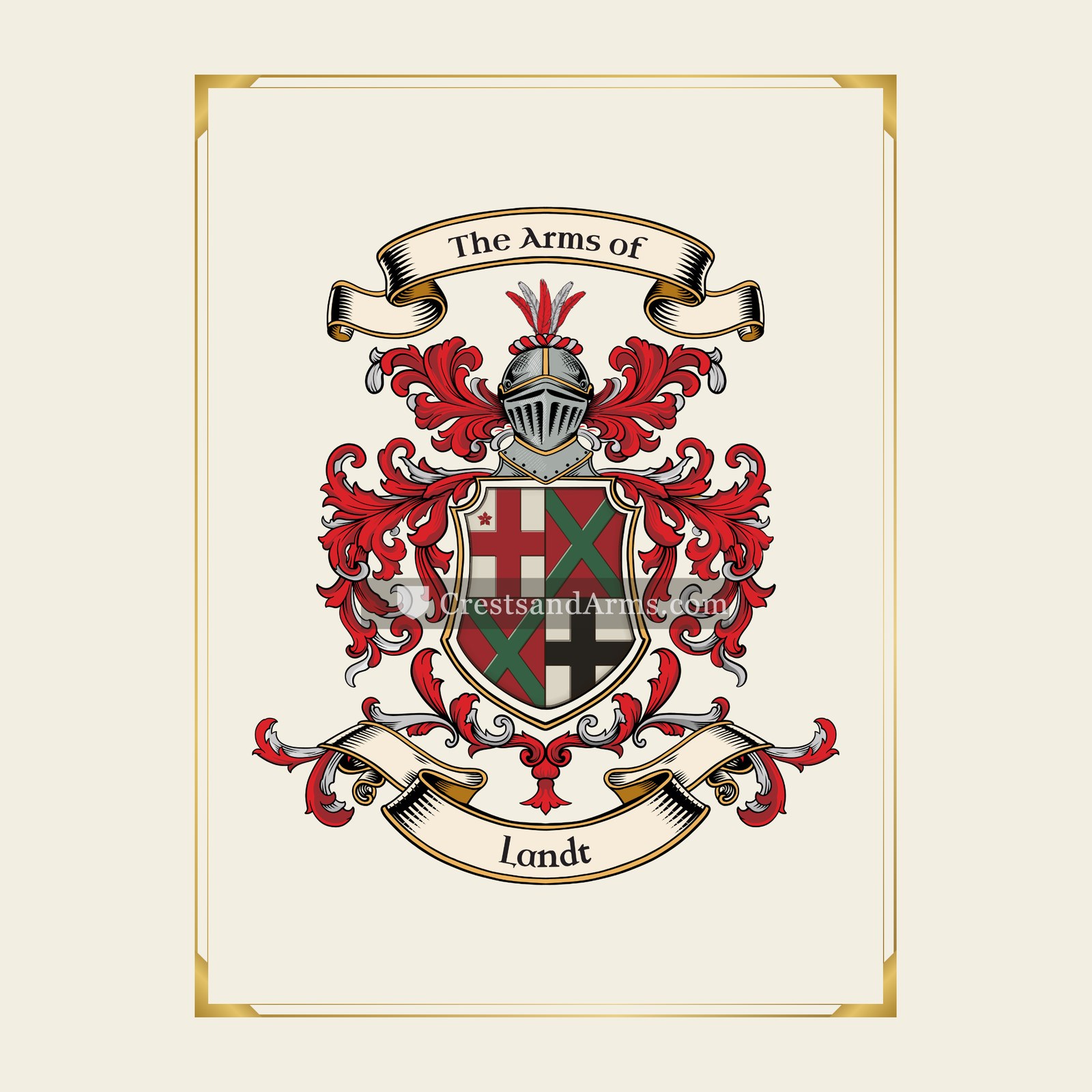 With gold border