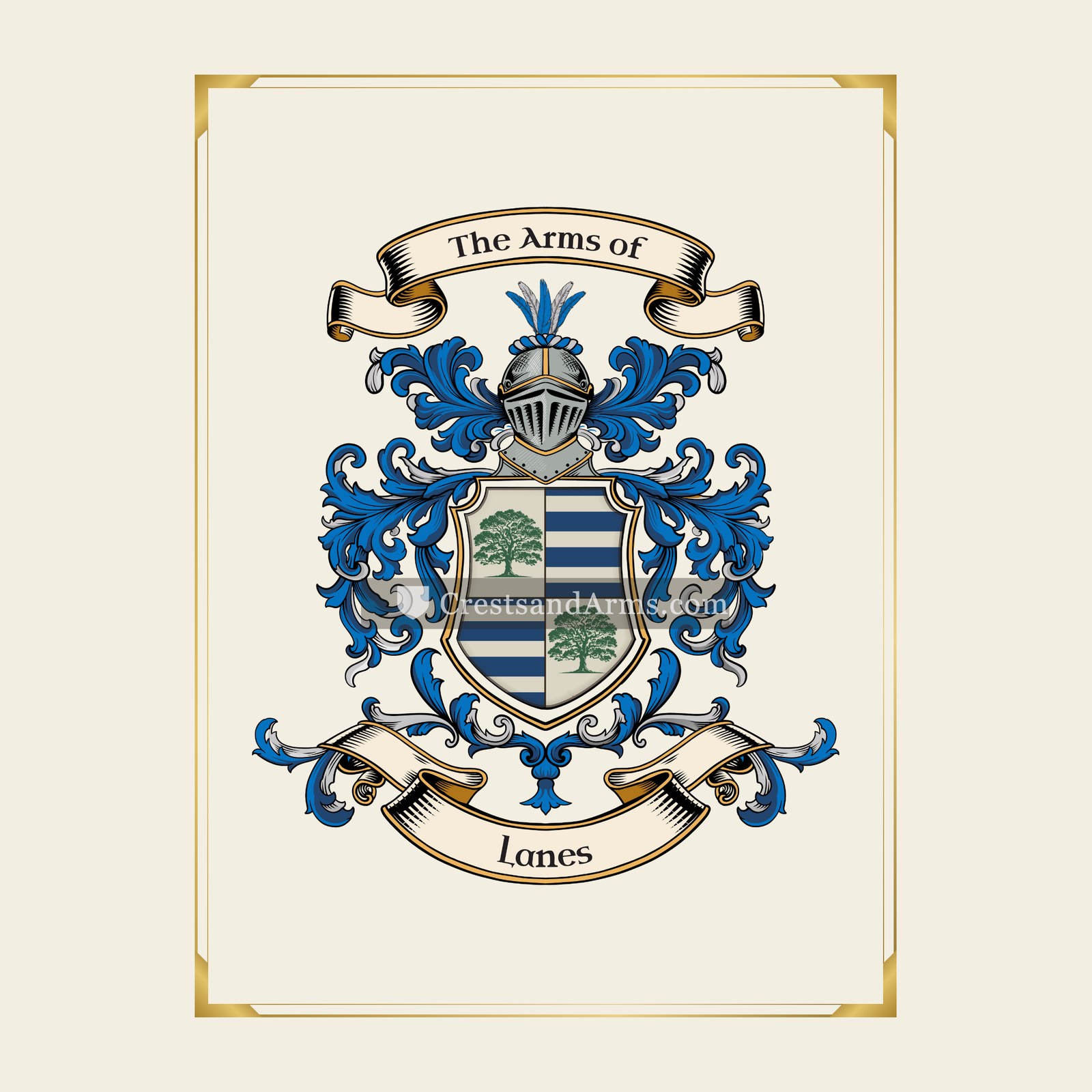 With gold border